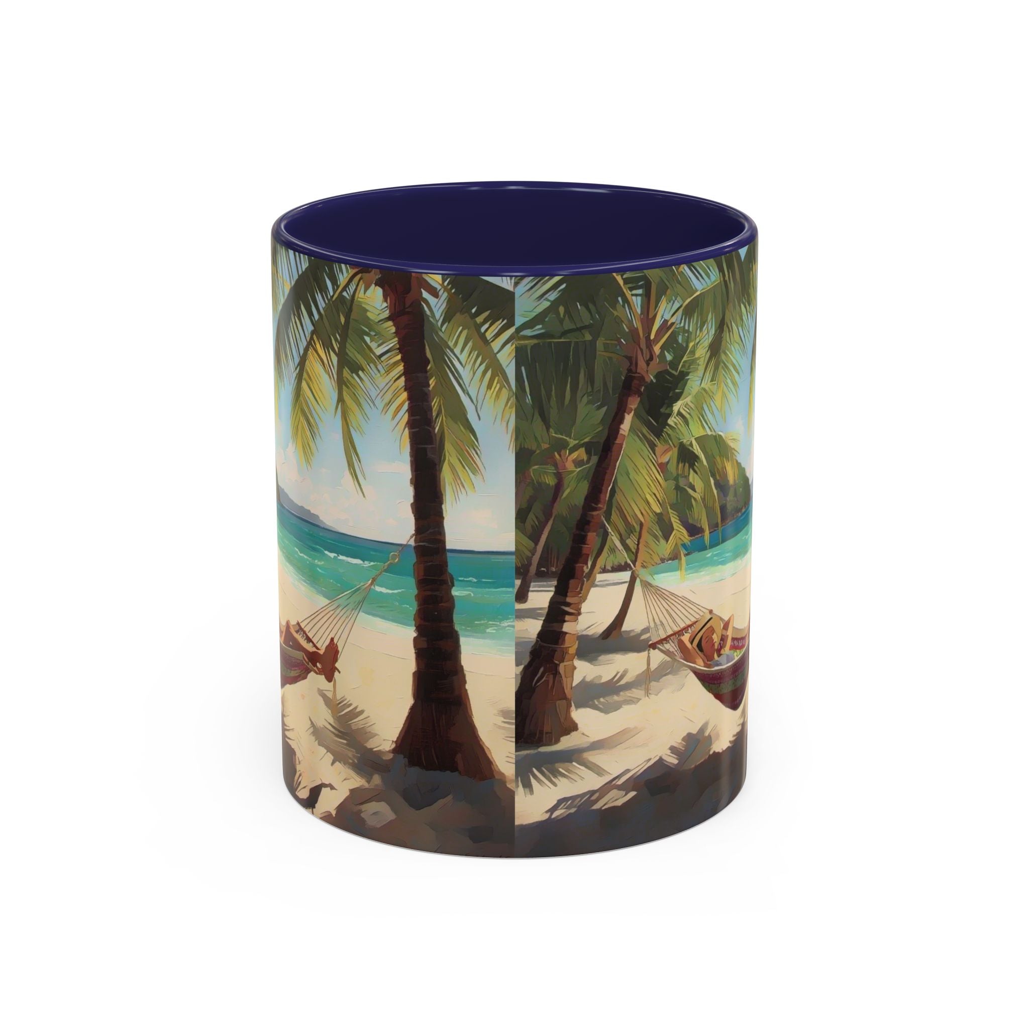 Tropical Beach Palm Trees & Hammock Coffee Mug