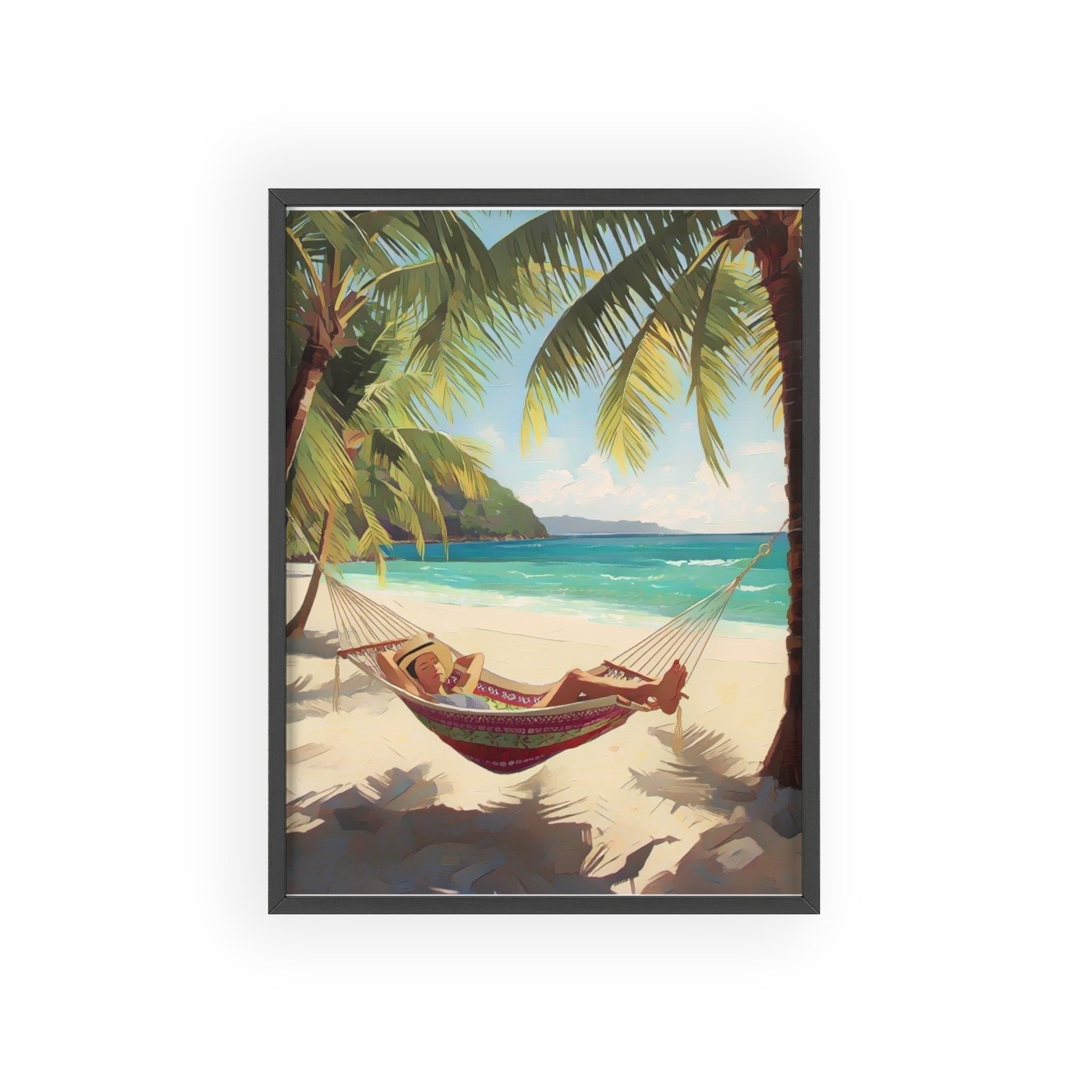 Tropical Beach Hammock Framed Poster