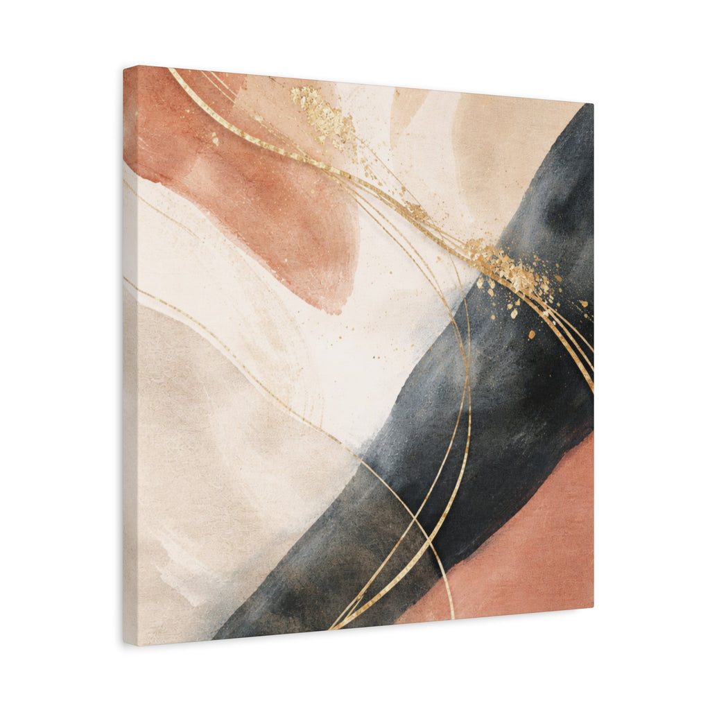 Abstract Blush & Gold Matte Canvas Print