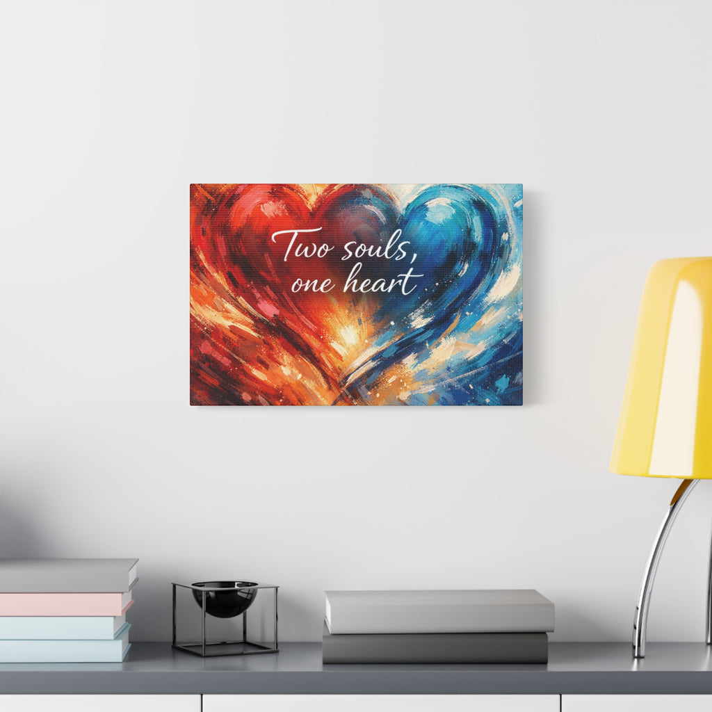 Two Souls One Heart Intertwined Heart Matte Canvas