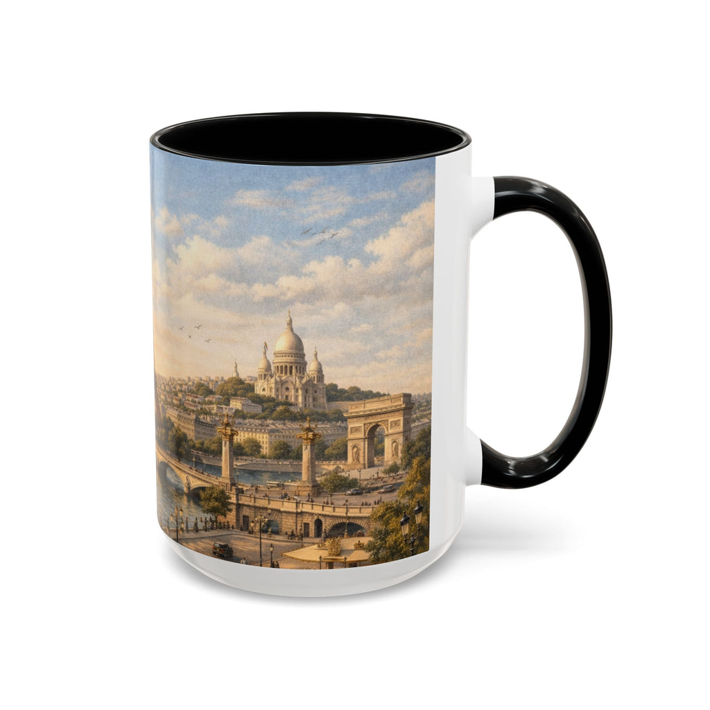Paris Vintage Skyline Coffee Mug Eiffel Tower and Sacré‑Cœur
