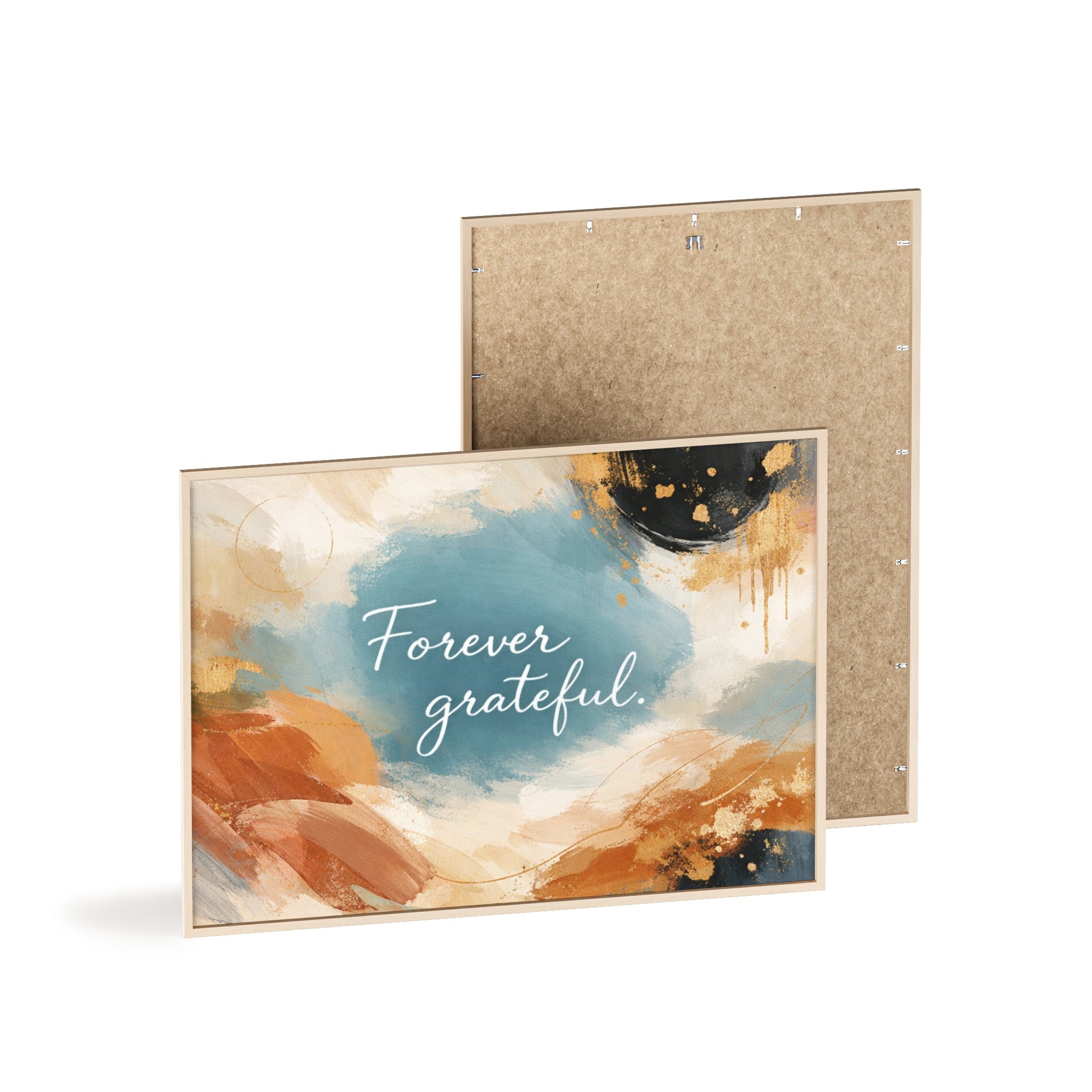 Forever Grateful Framed Poster Abstract Watercolor Wall Art