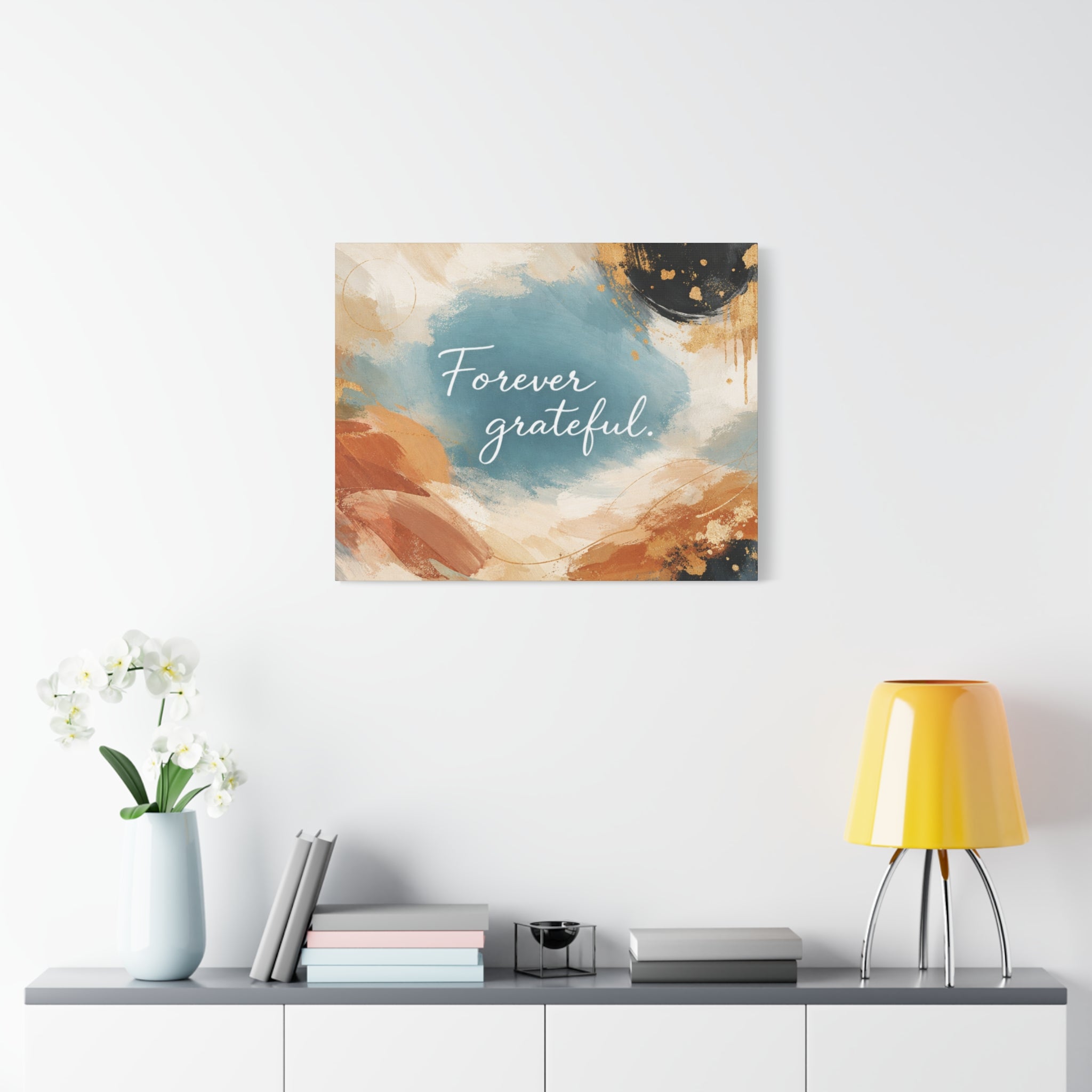 Forever Grateful Canvas Wall Art Inspirational Abstract Home Decor