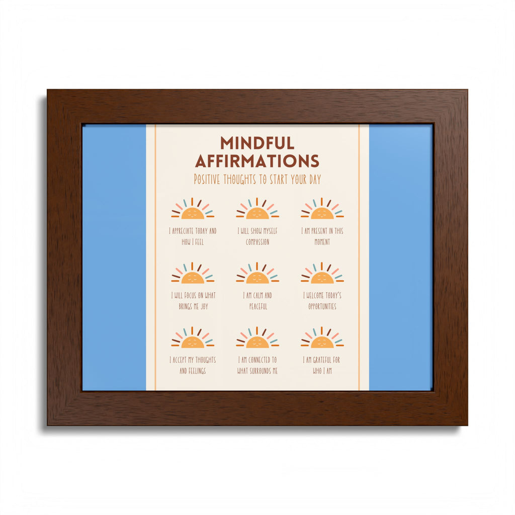 Mindful Affirmations: Positive Thoughts to Start Your Day Framed Poster