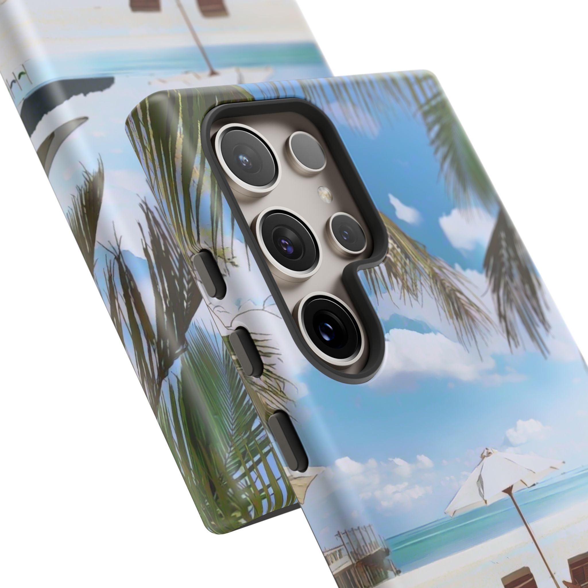 Beach Paradise Tropical Palm Beach Scene Tough Phone Case