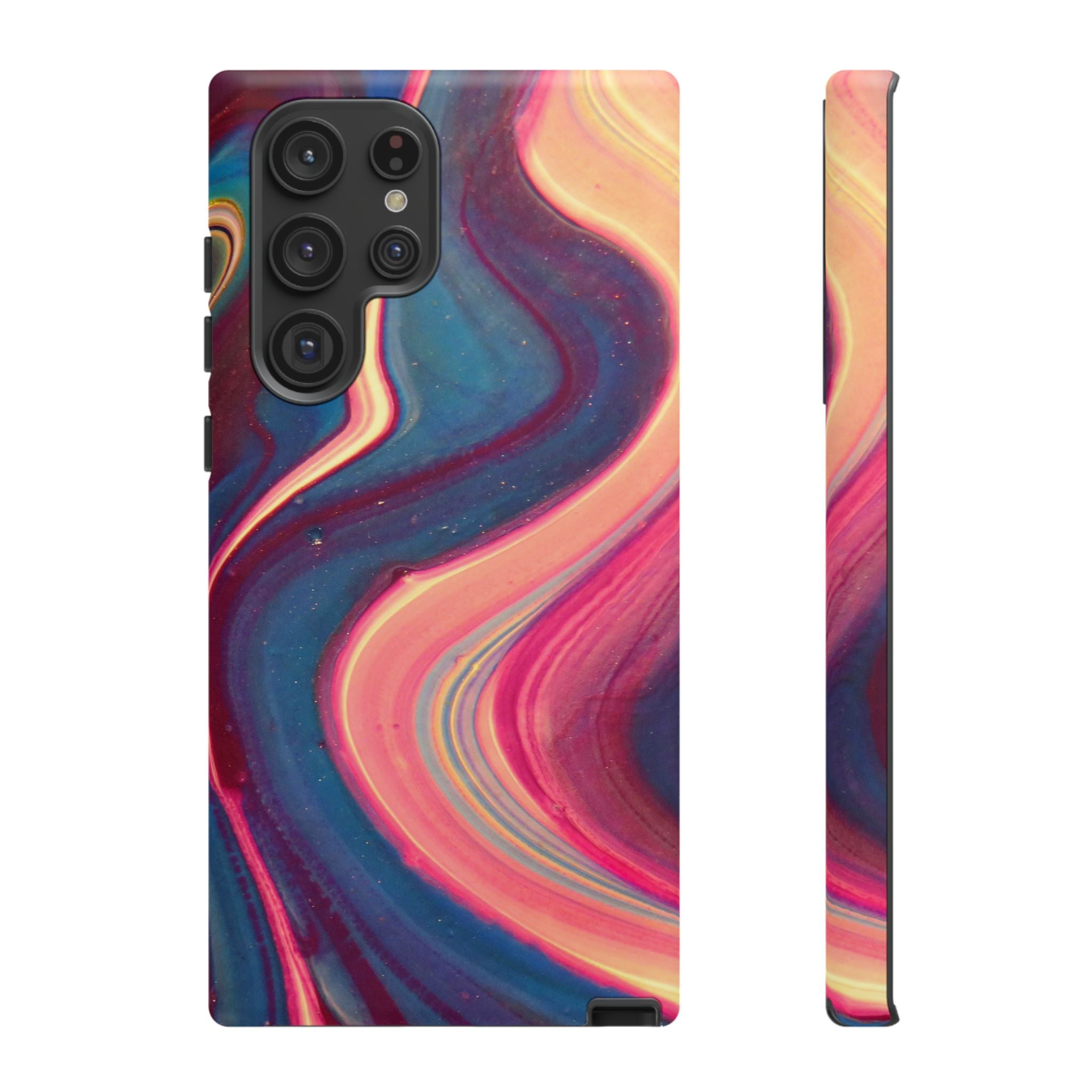Colorful Wavy Marble Swirl Protective Phone Case