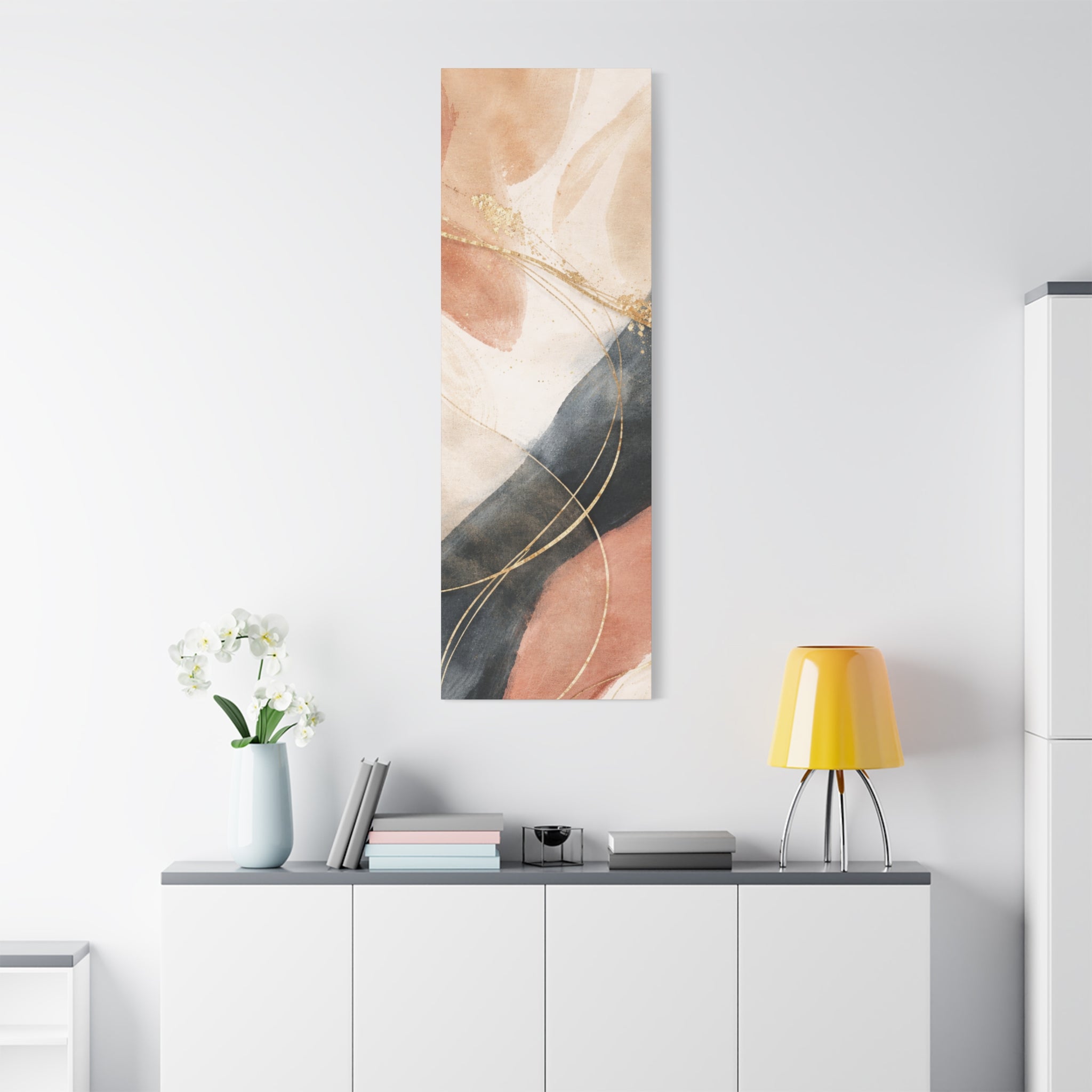 Abstract Blush & Gold Matte Canvas Print
