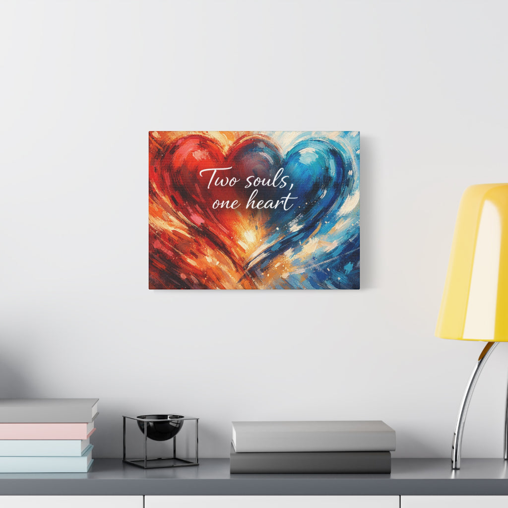 Two Souls One Heart Intertwined Heart Matte Canvas
