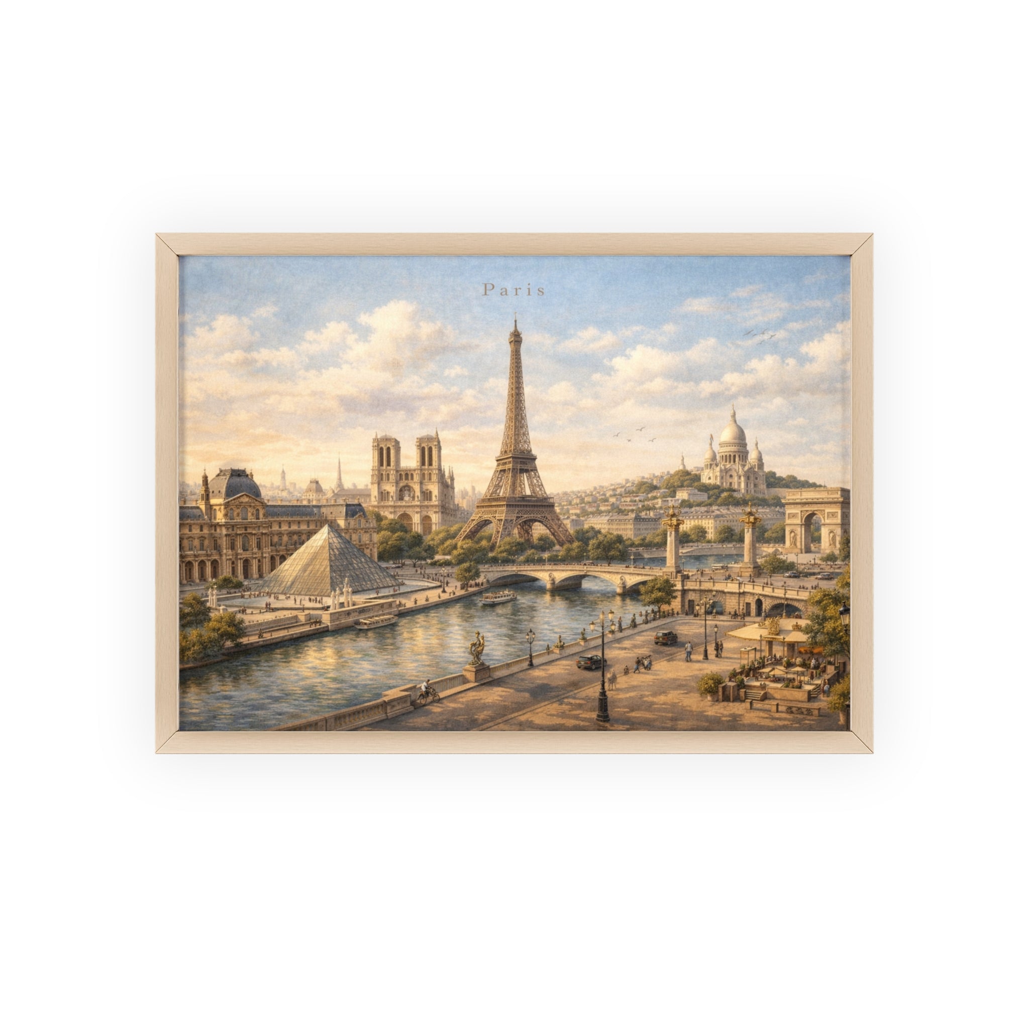Paris Eiffel Tower Wood Framed Poster