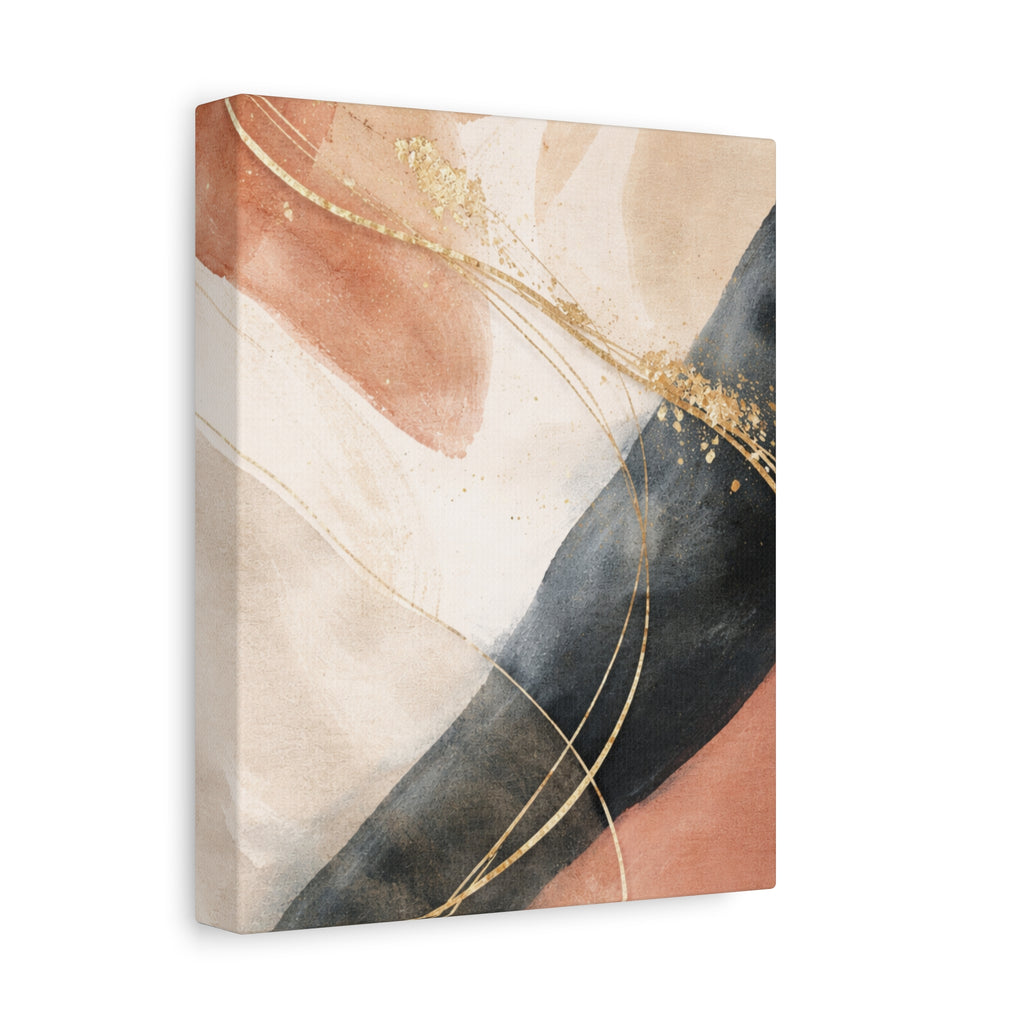 Abstract Blush & Gold Matte Canvas Print