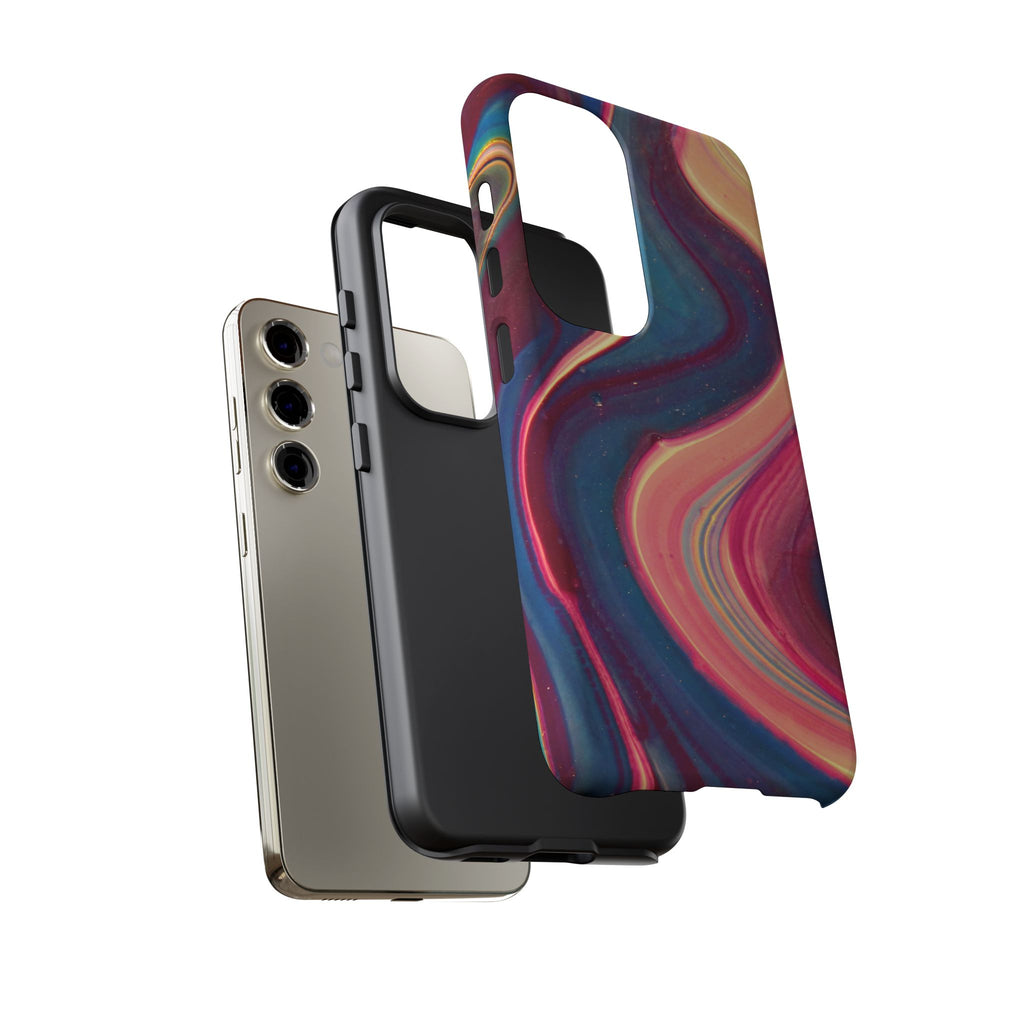 Colorful Wavy Marble Swirl Protective Phone Case