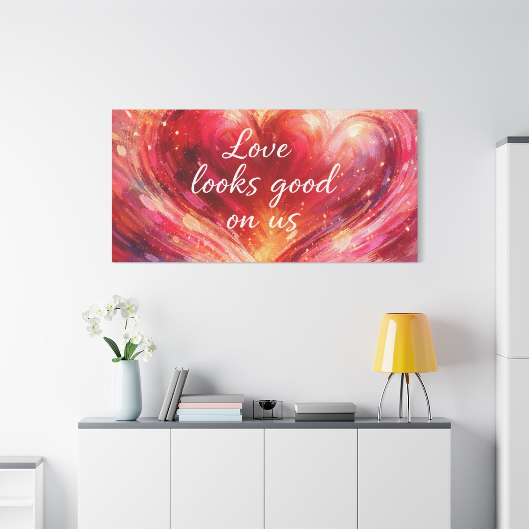 Love Looks Good On Us Matte Canvas Wall Art