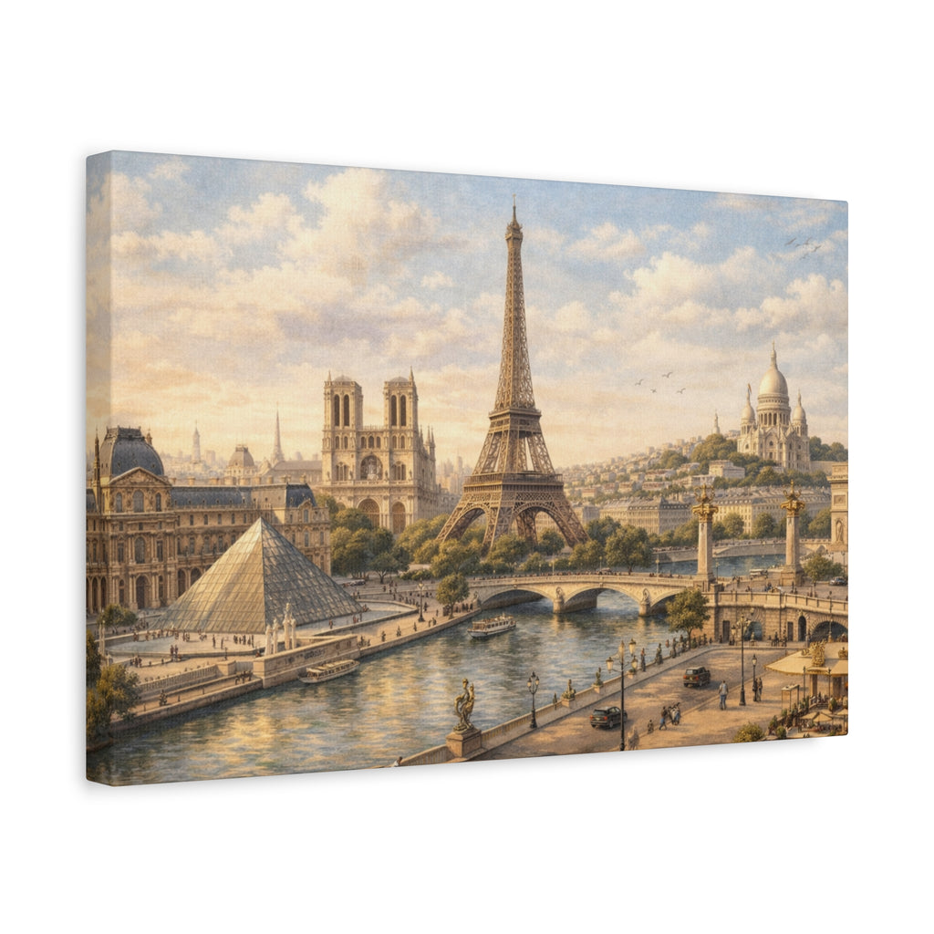 Paris Skyline Matte Canvas Wall Art
