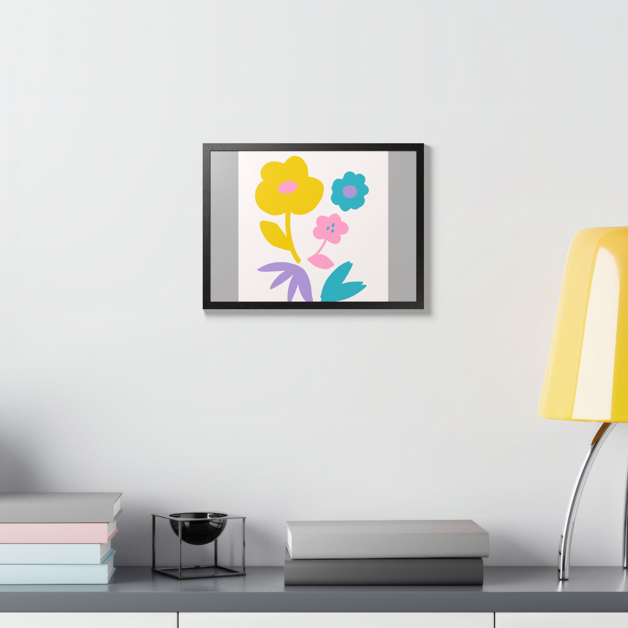 Multi-Color Floral Framed Poster