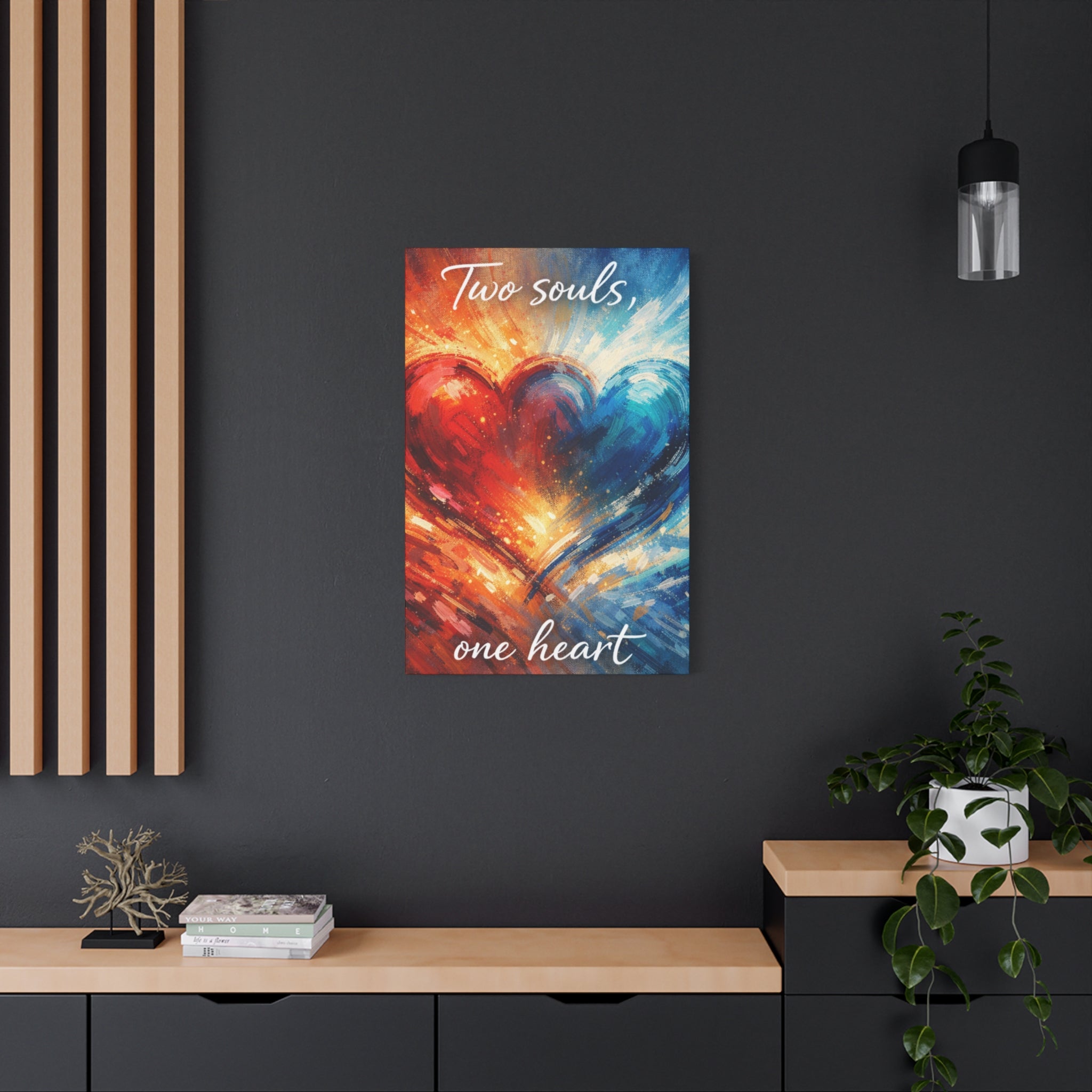 Two Souls One Heart Abstract Heart Canvas