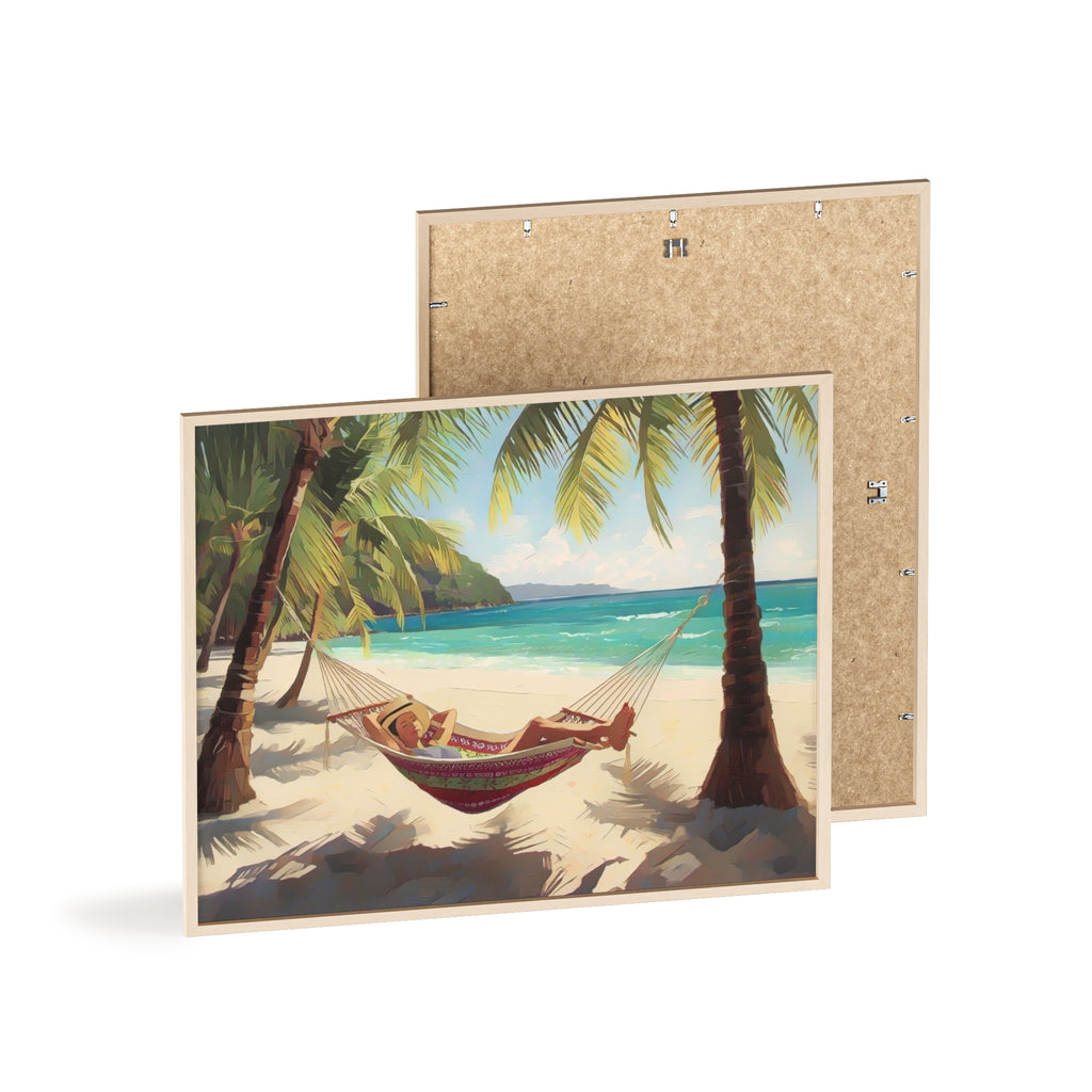 Tropical Beach Hammock Framed Poster