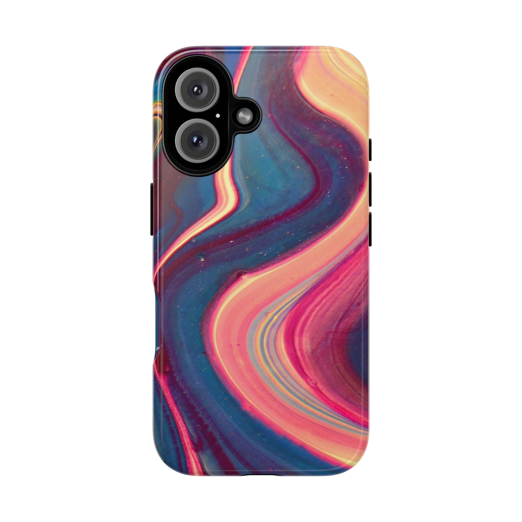 Colorful Wavy Marble Swirl Protective Phone Case