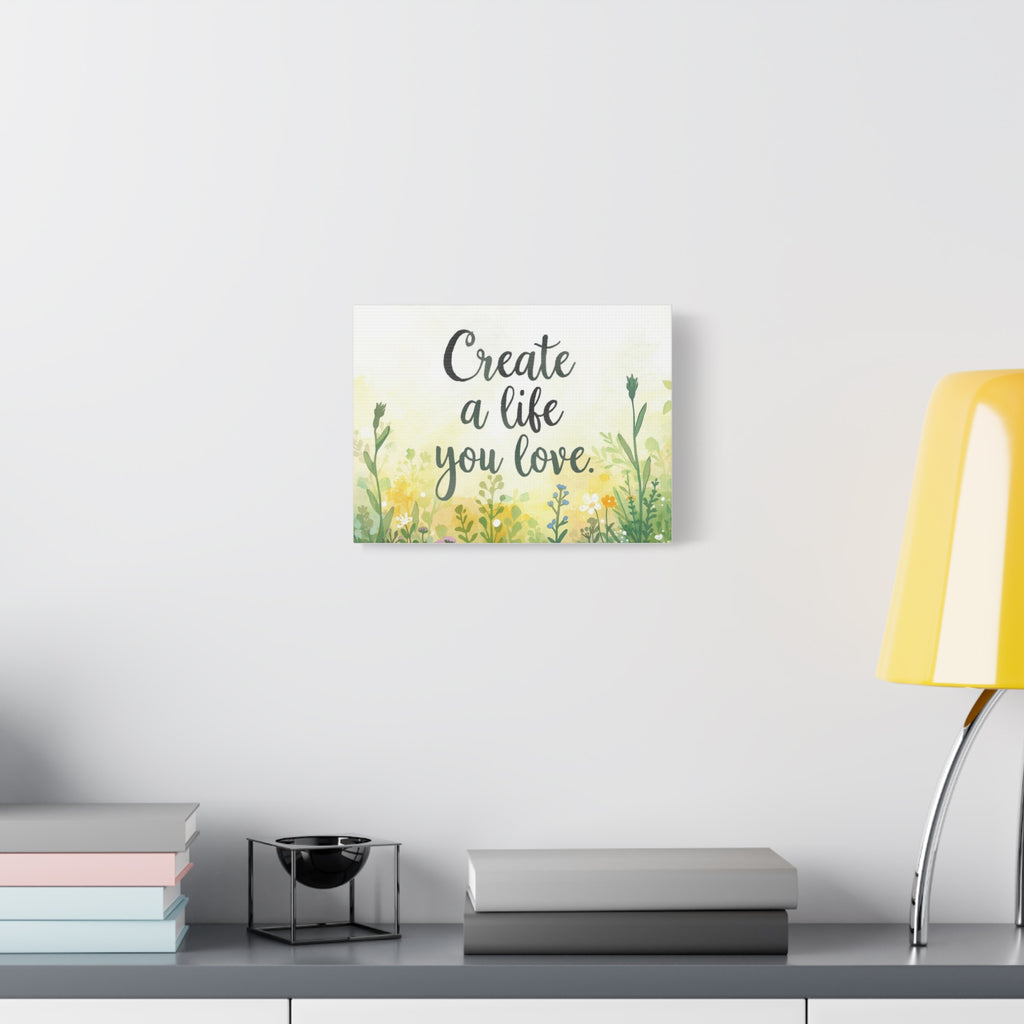 Create a Life You Love Inspirational Floral Matte Canvas Wall Art