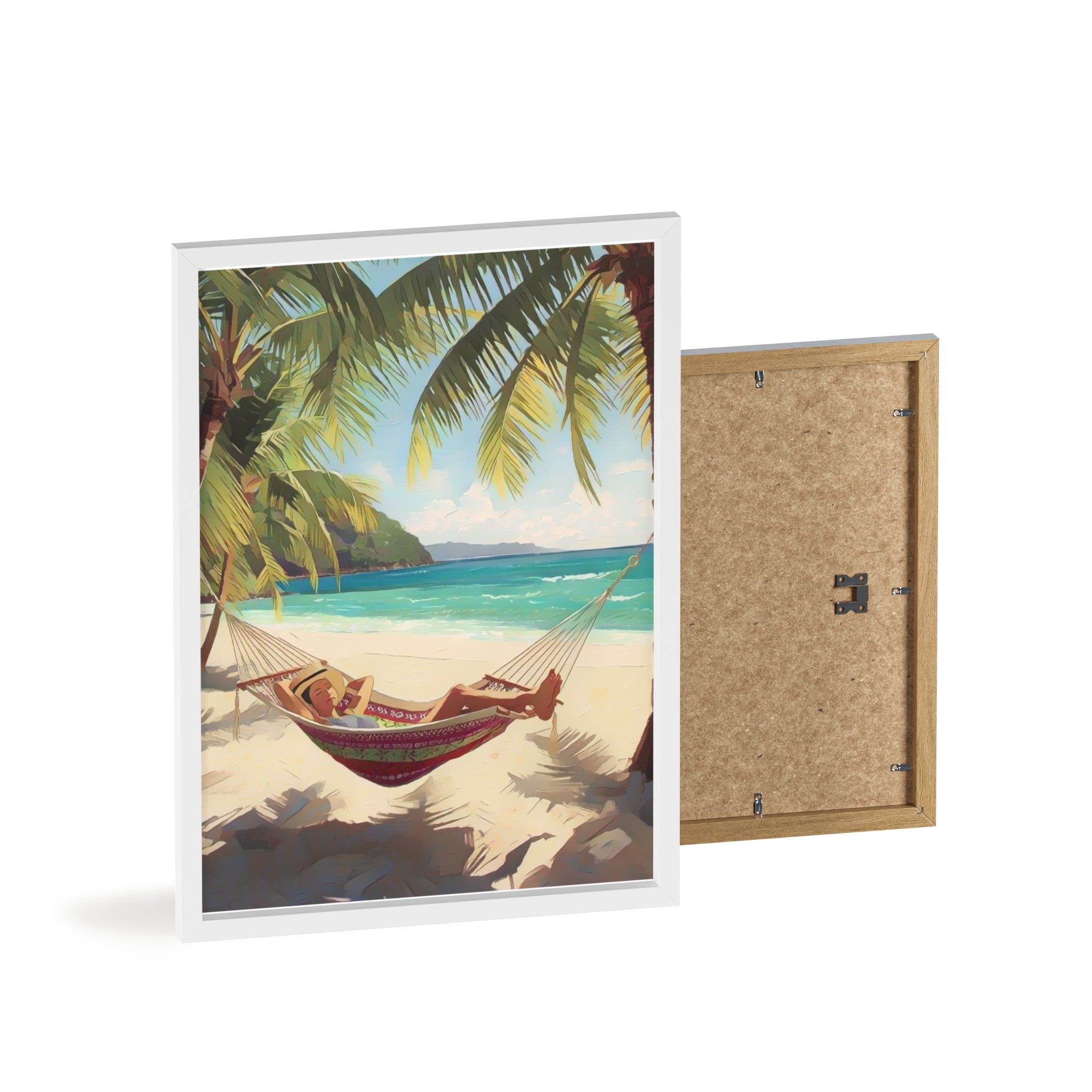 Tropical Beach Hammock Framed Poster