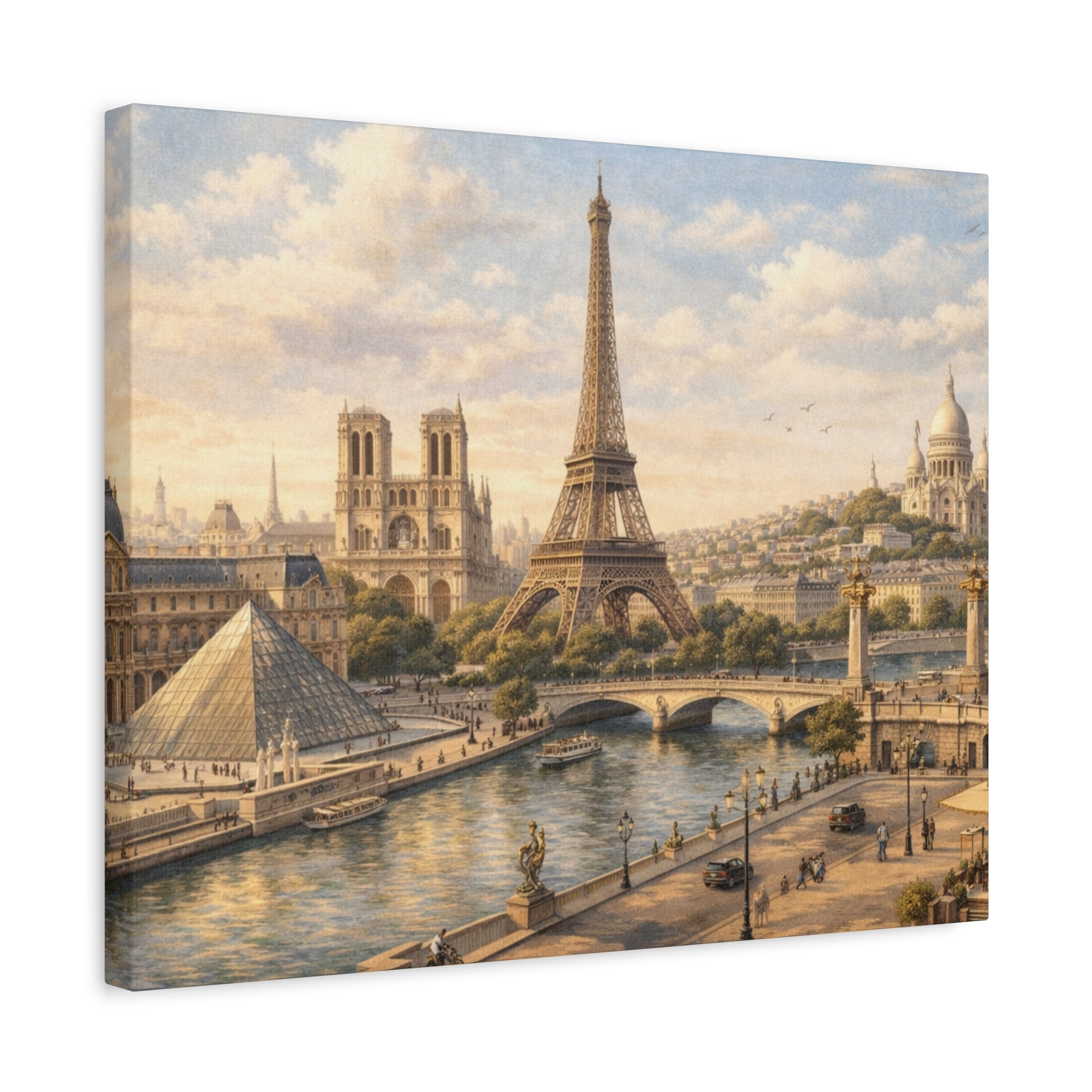 Paris Skyline Matte Canvas Wall Art