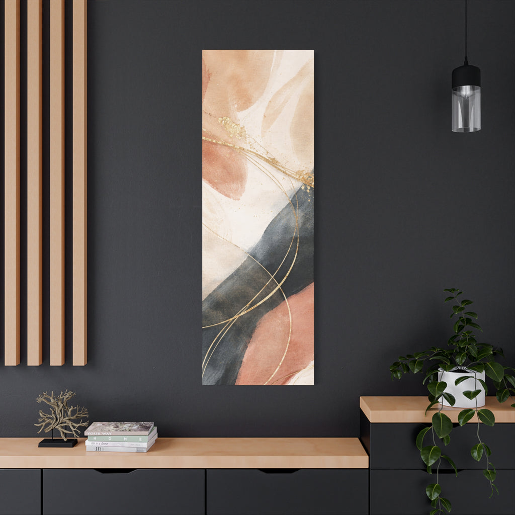Abstract Blush & Gold Matte Canvas Print