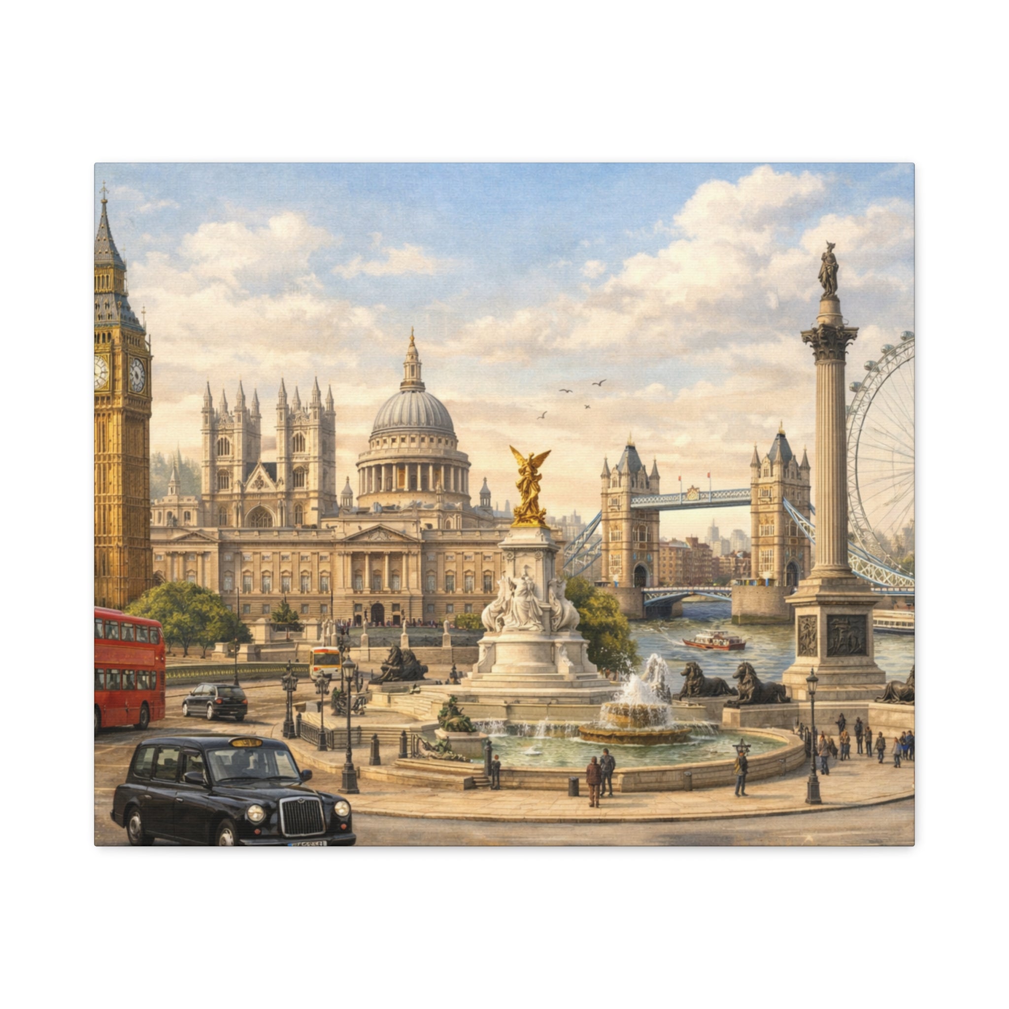London Cityscape Matte Canvas Print Wall Art