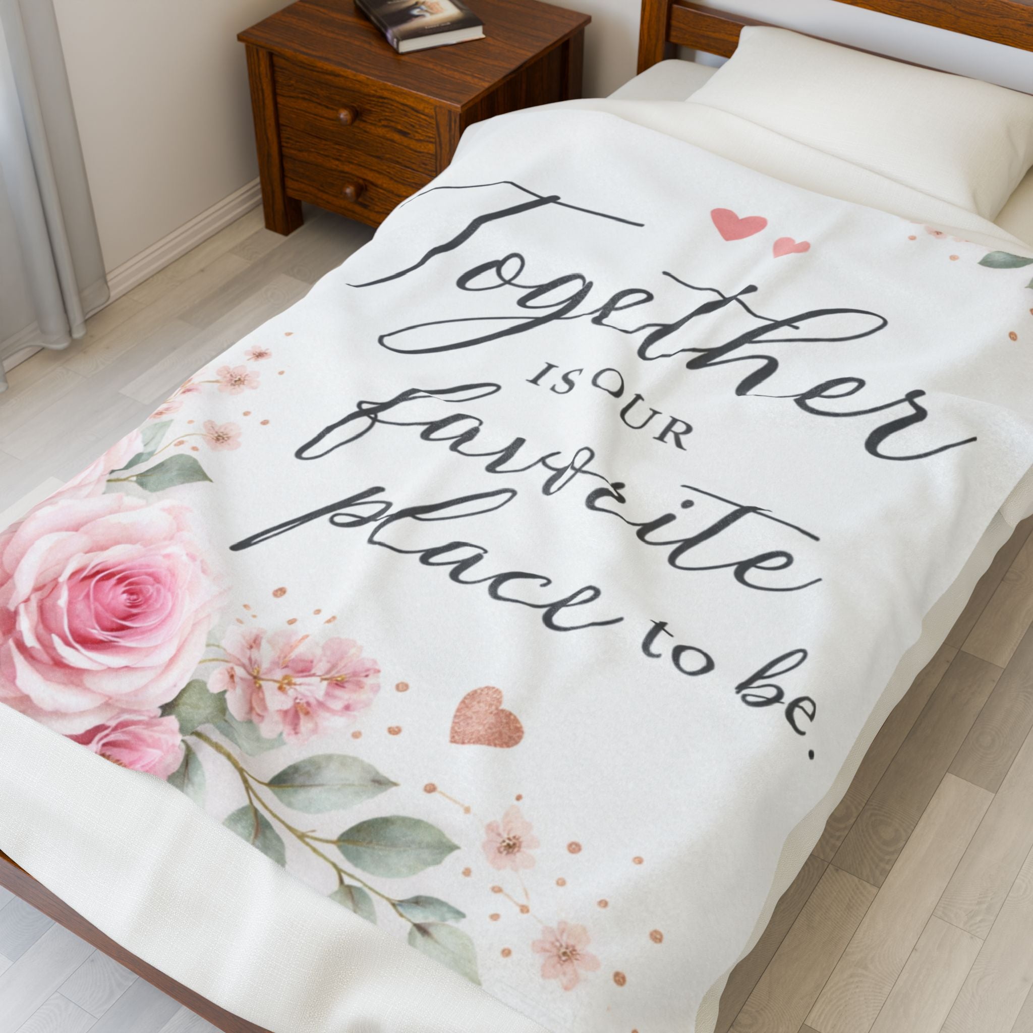 Together Is Our Favorite Place To Be Velveteen Plush Blanket