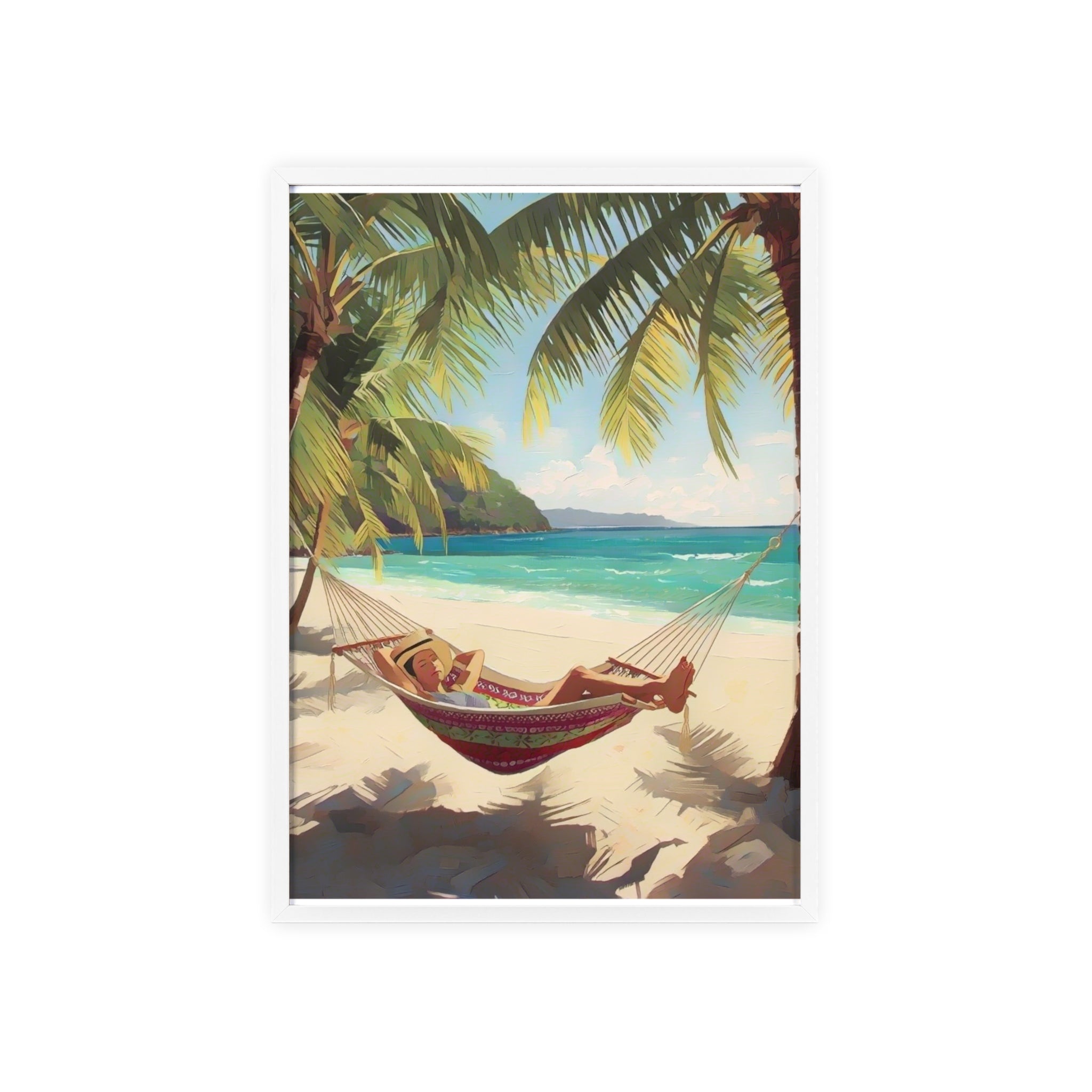 Tropical Beach Hammock Framed Poster