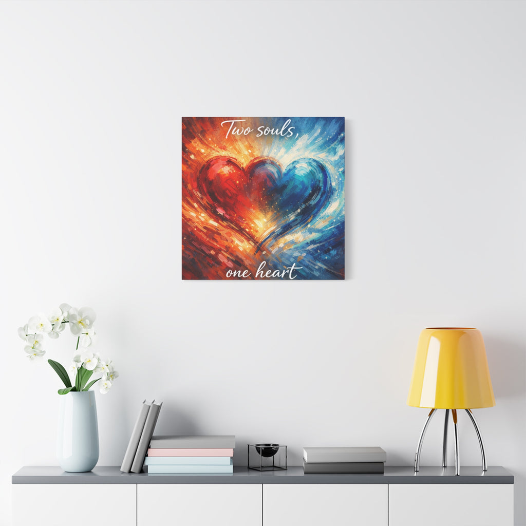 Two Souls One Heart Abstract Heart Canvas