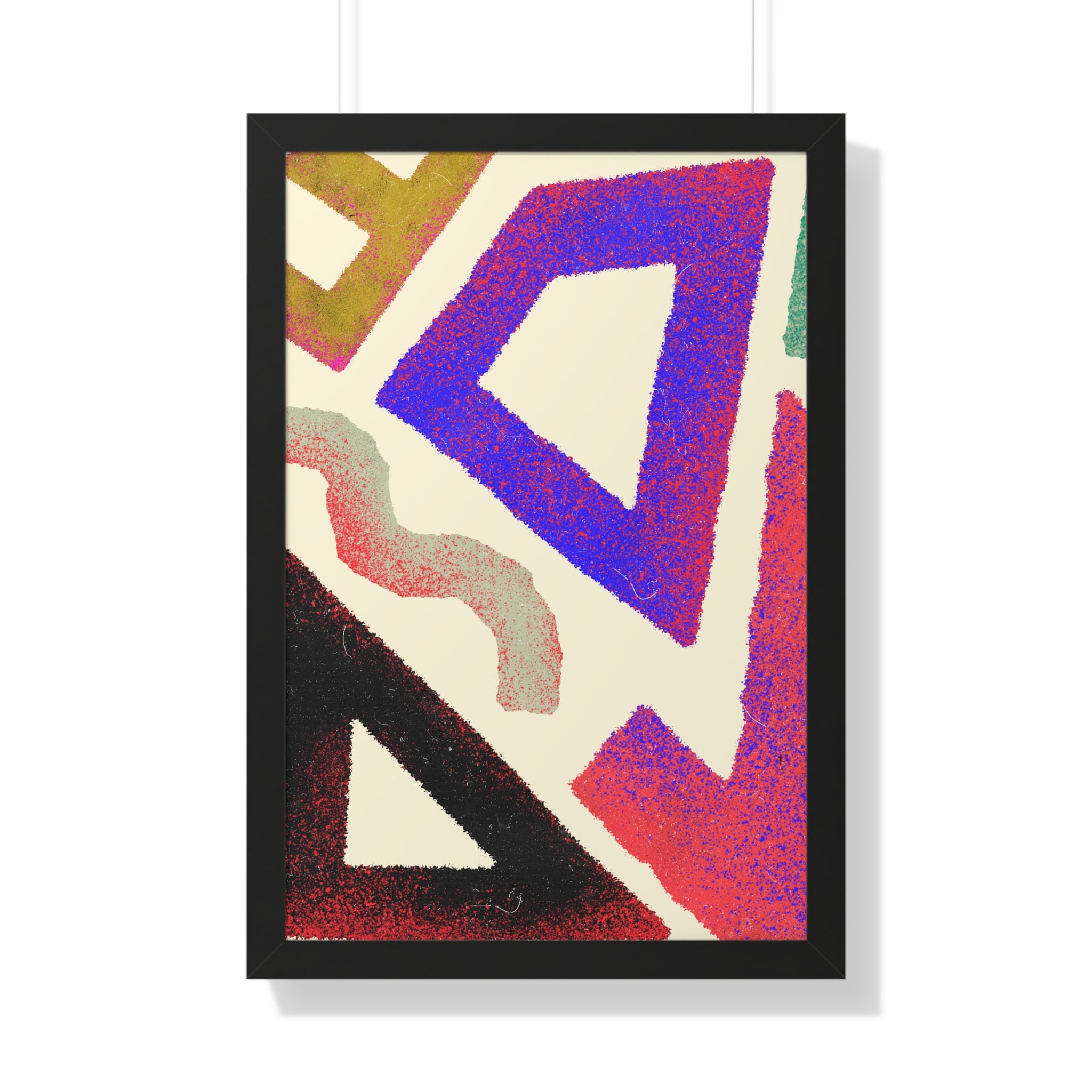 Abstract Colorful Geometric Framed Poster