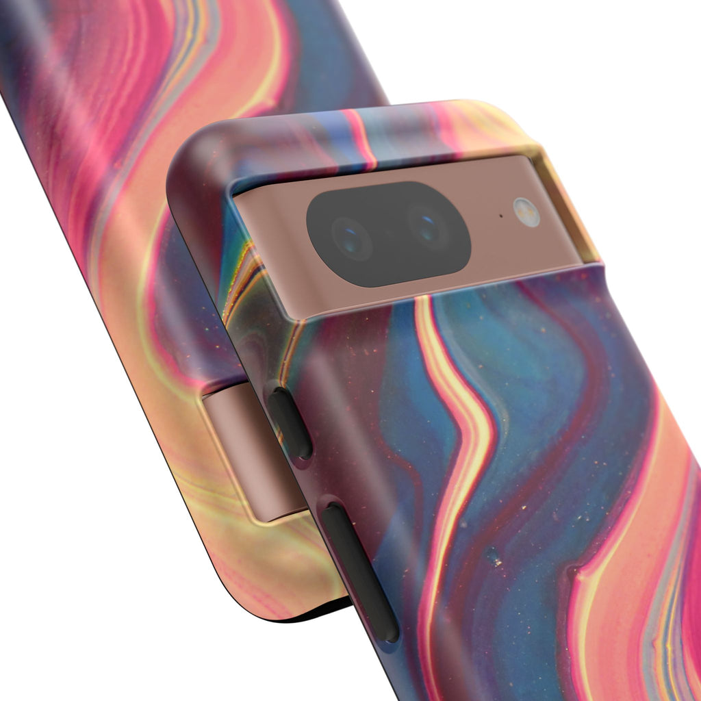 Colorful Wavy Marble Swirl Protective Phone Case
