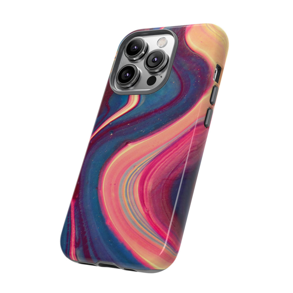 Colorful Wavy Marble Swirl Protective Phone Case