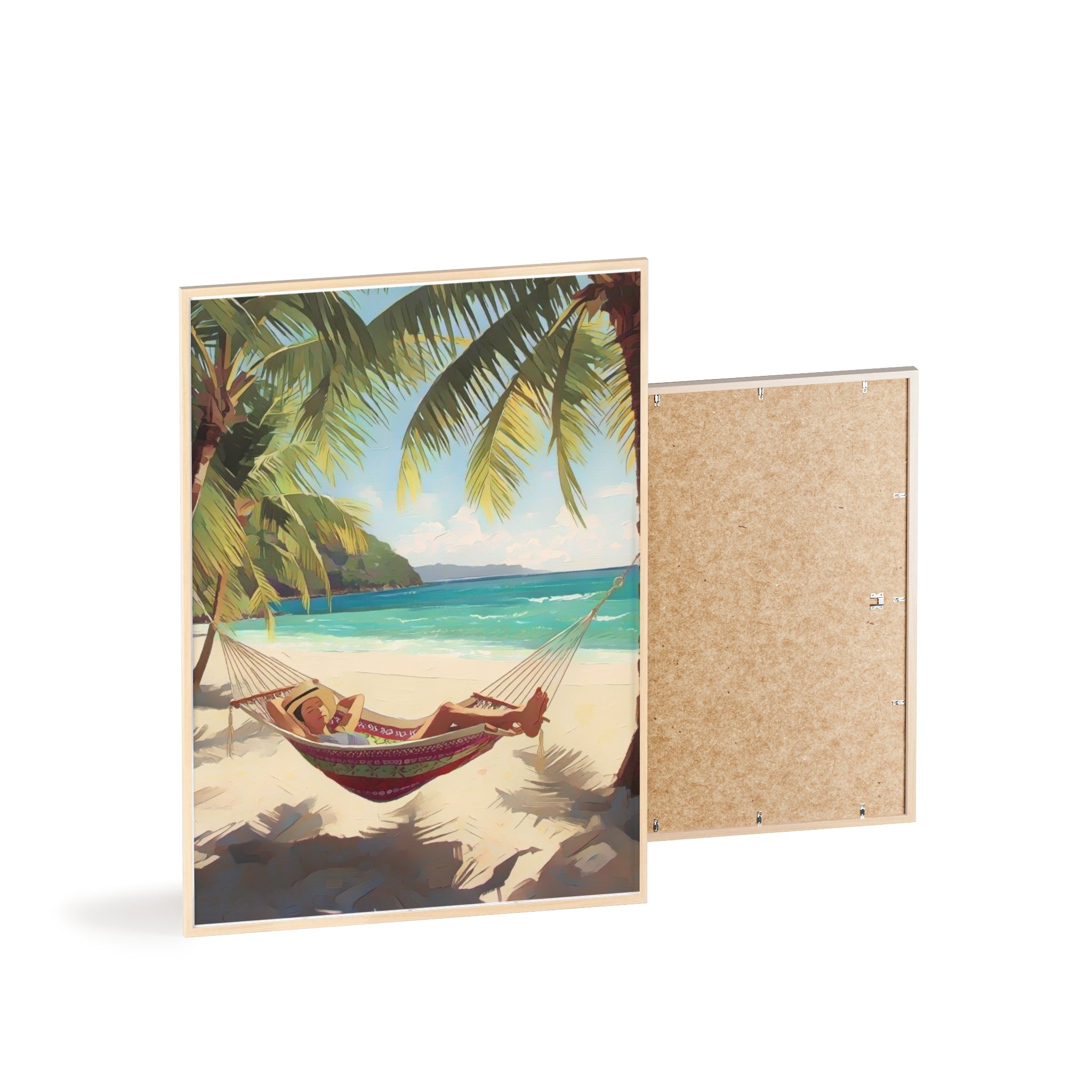 Tropical Beach Hammock Framed Poster