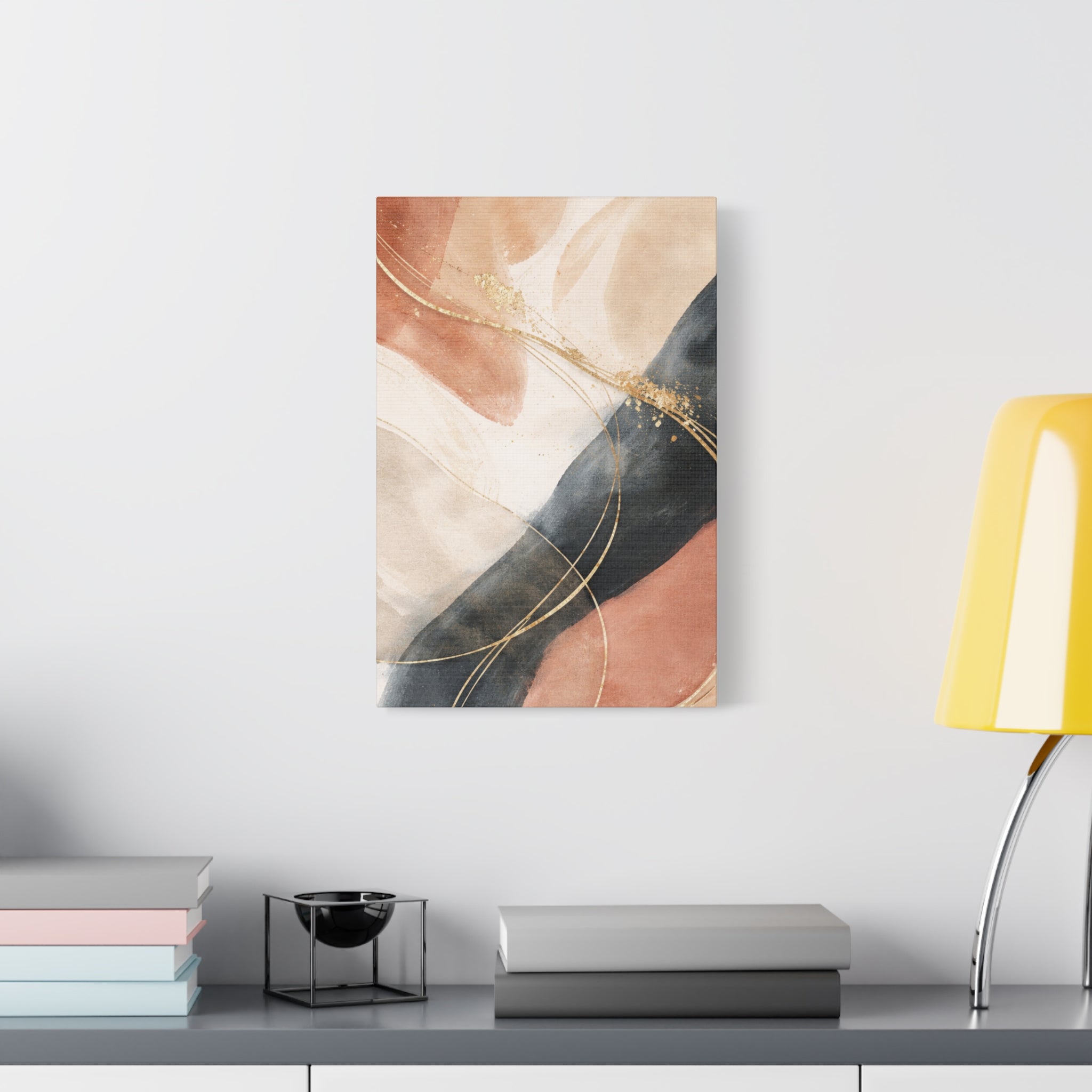Abstract Blush & Gold Matte Canvas Print