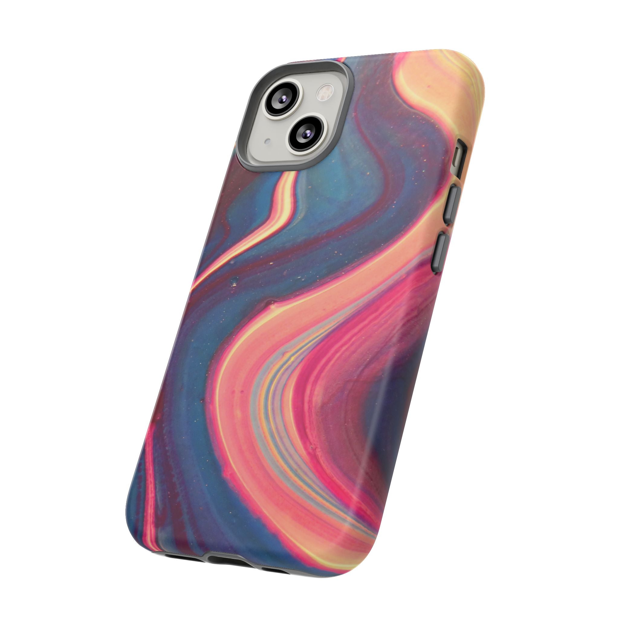 Colorful Wavy Marble Swirl Protective Phone Case