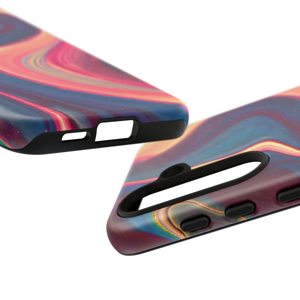 Colorful Wavy Marble Swirl Protective Phone Case