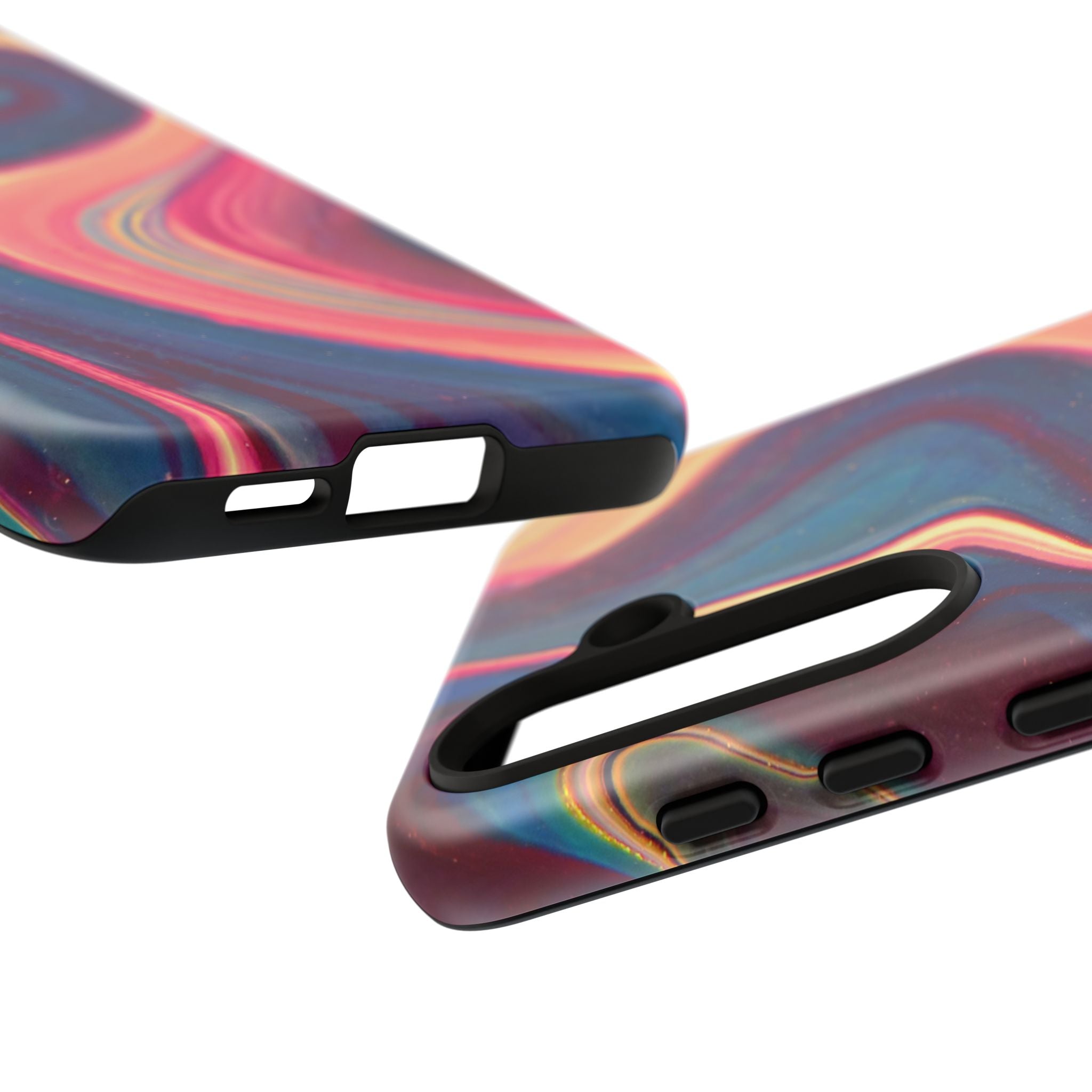 Colorful Wavy Marble Swirl Protective Phone Case