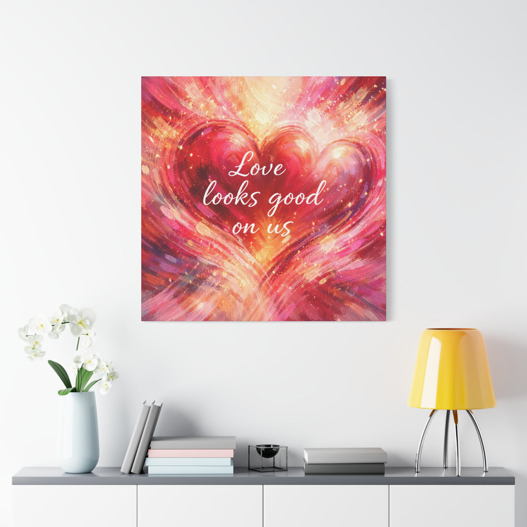 Love Looks Good On Us Matte Canvas Wall Art