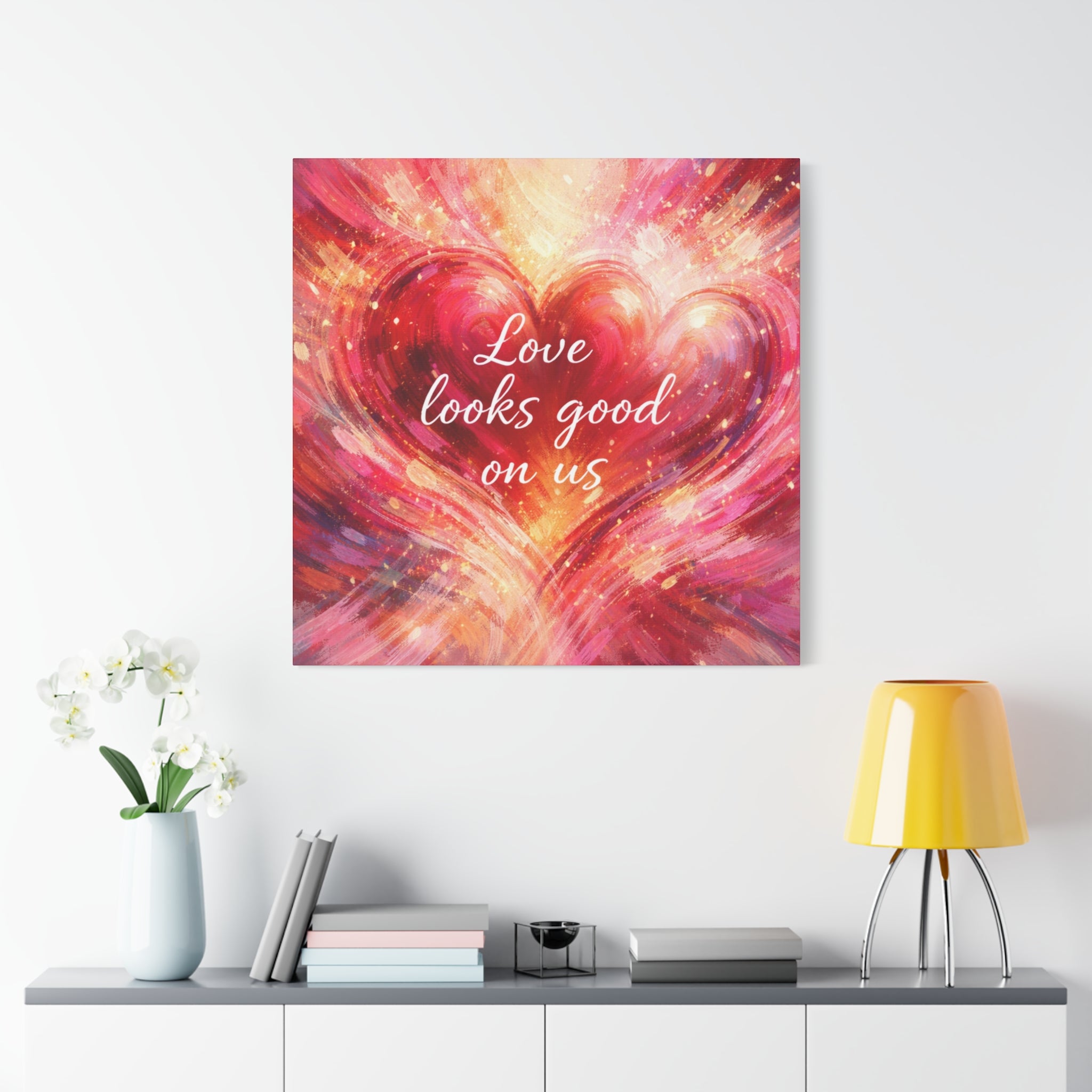 Love Looks Good On Us Matte Canvas Wall Art
