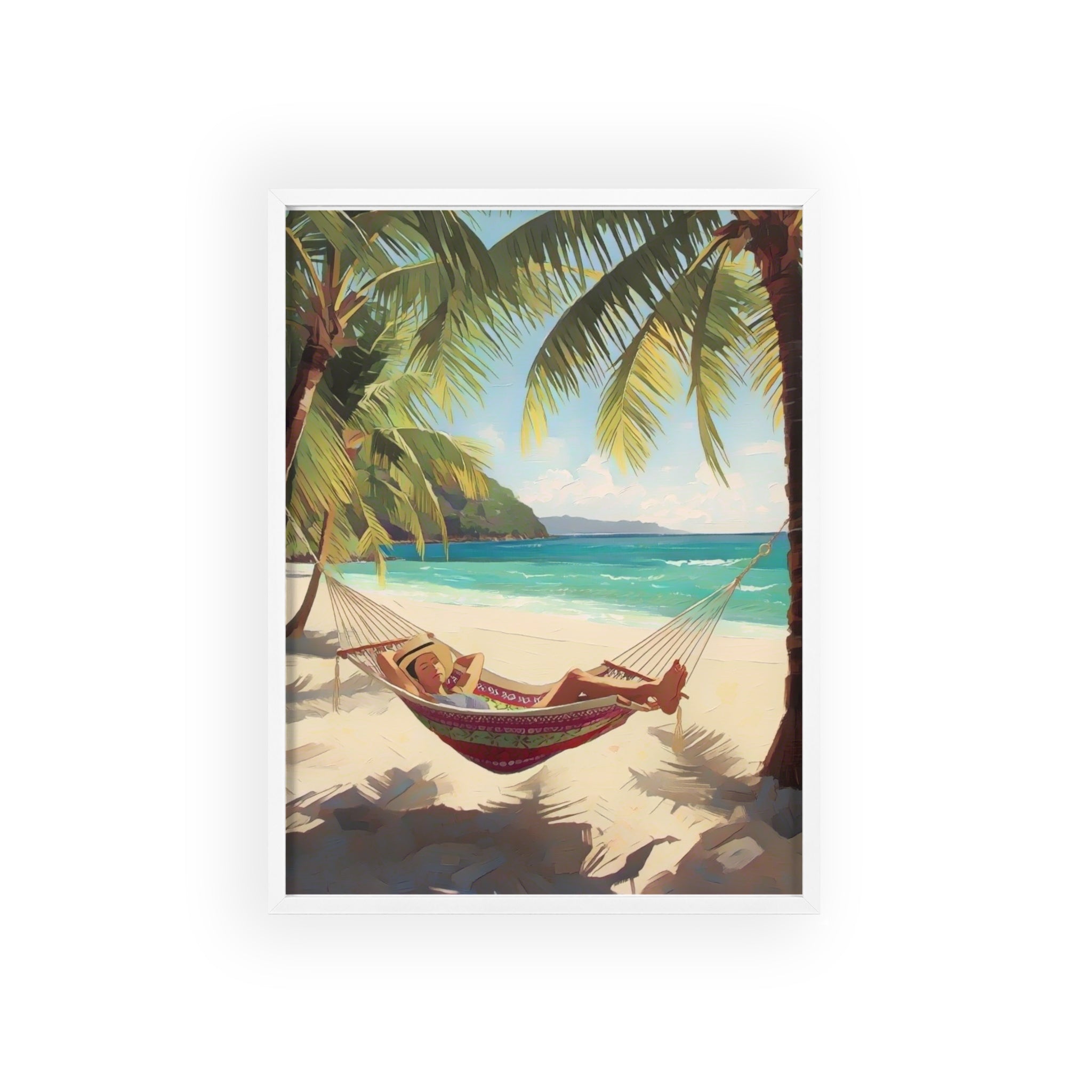 Tropical Beach Hammock Framed Poster