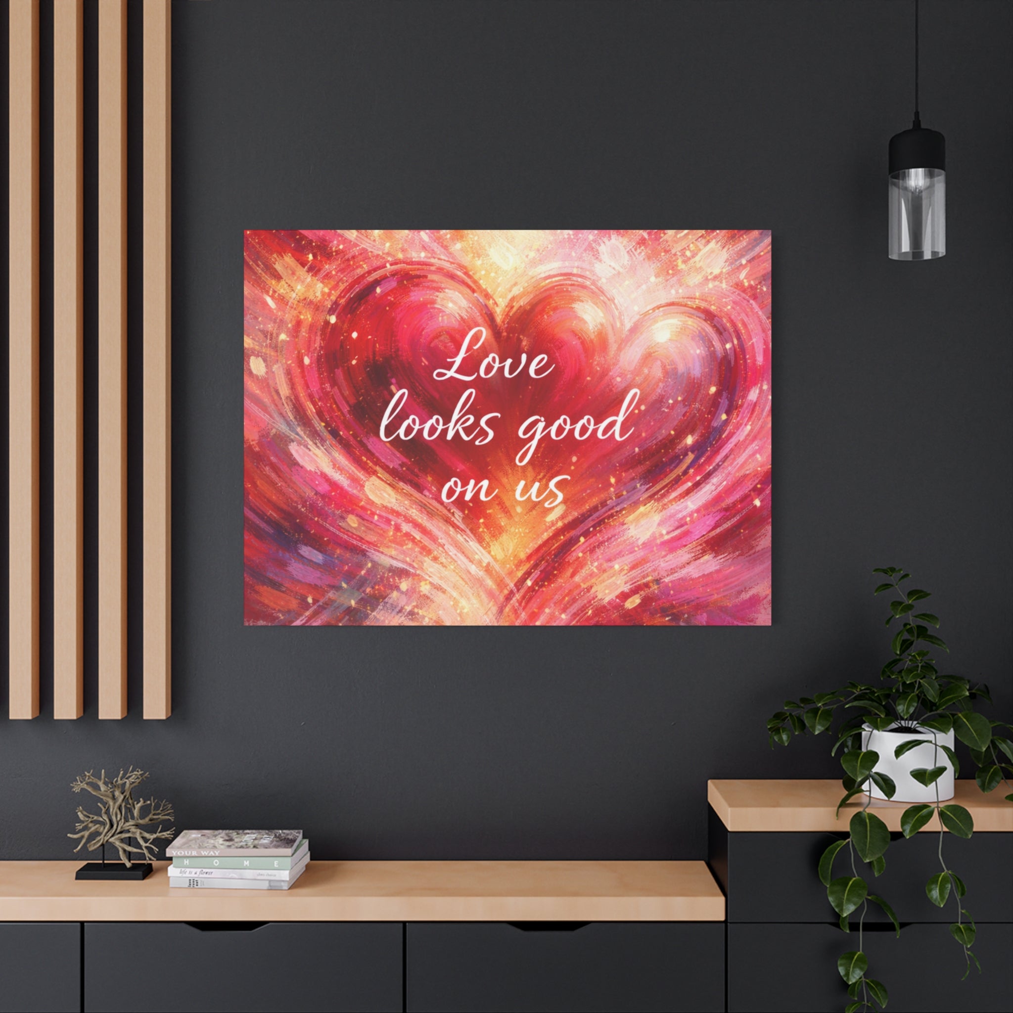 Love Looks Good On Us Matte Canvas Wall Art