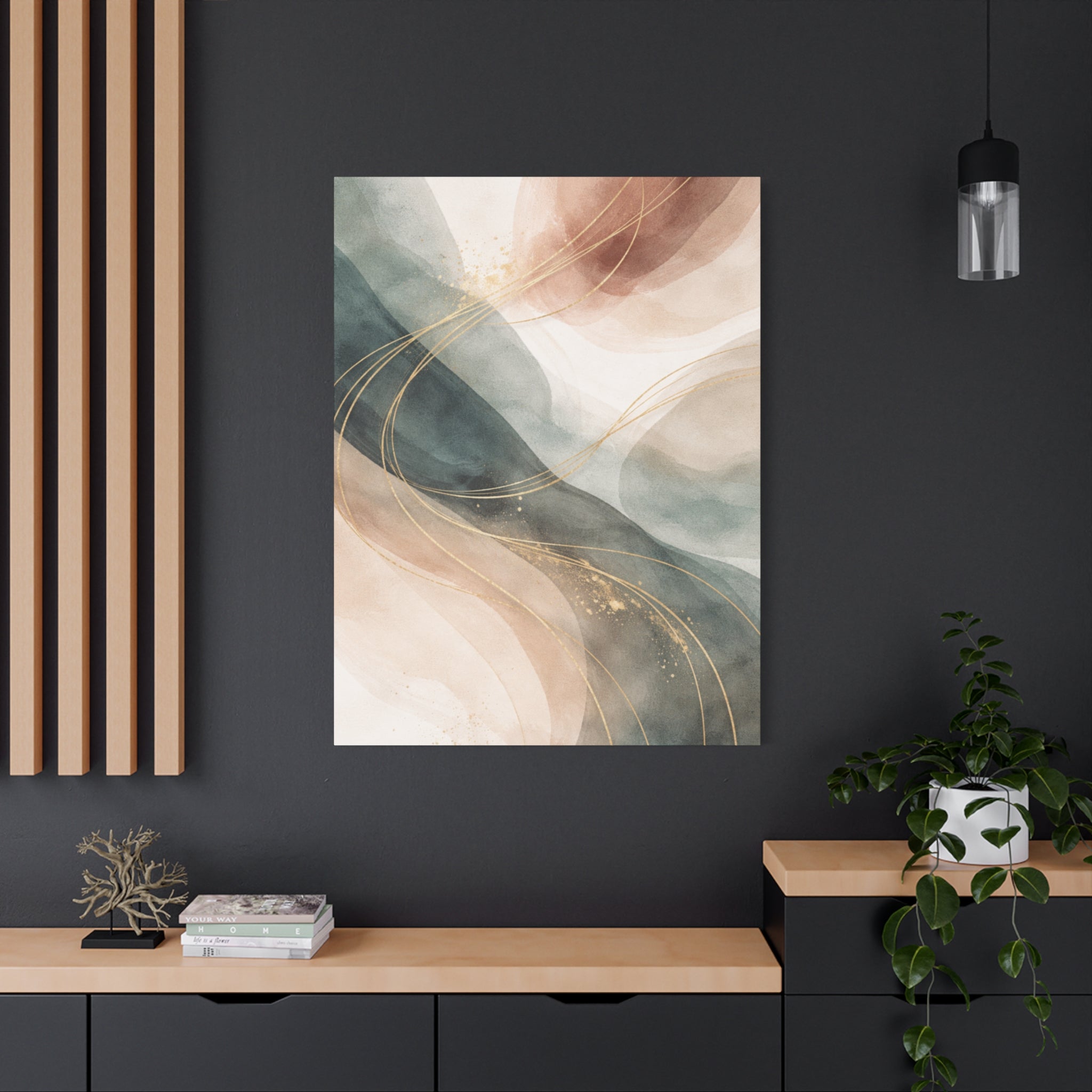 Abstract Coastal Waves Matte Canvas — Stretched Wall Art