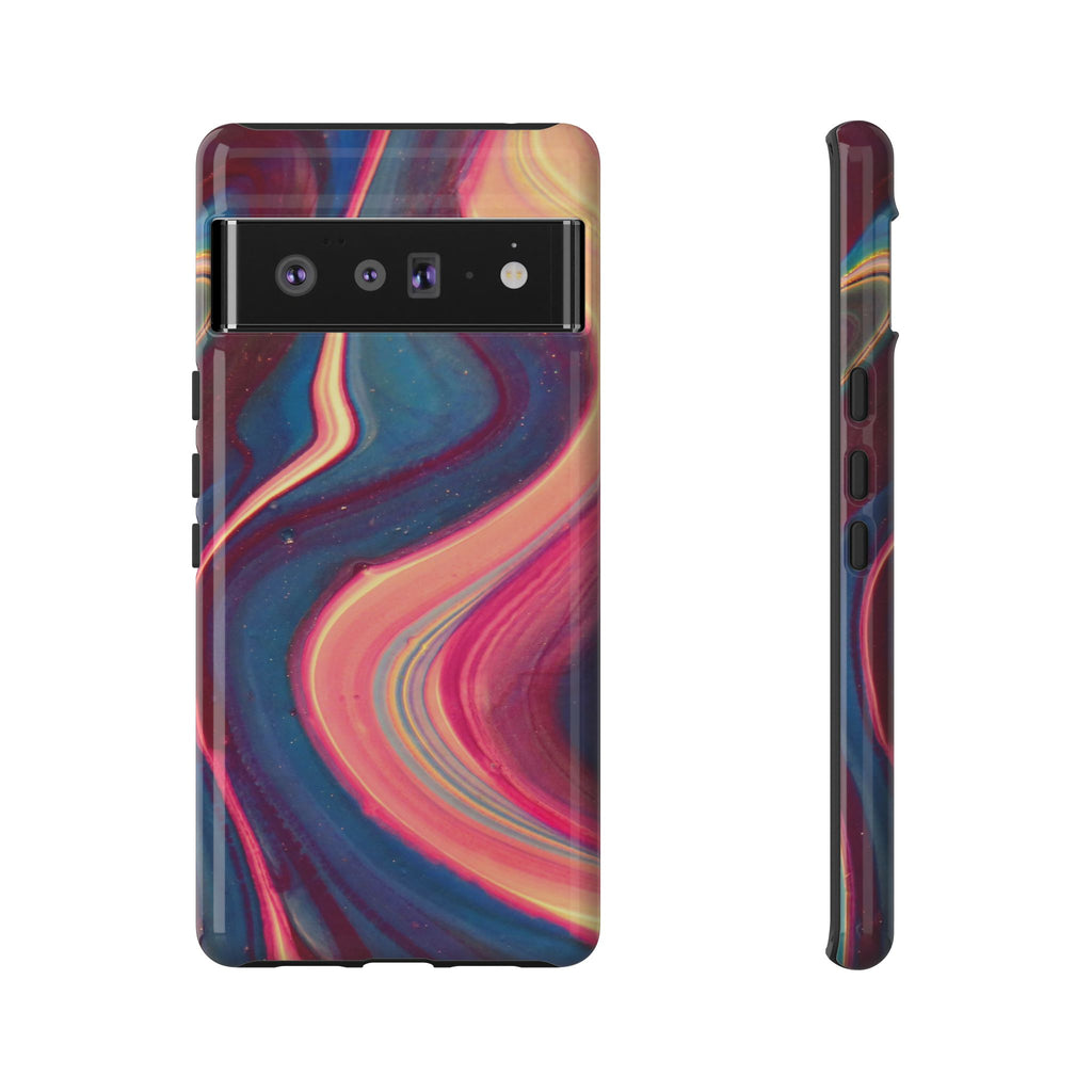 Colorful Wavy Marble Swirl Protective Phone Case