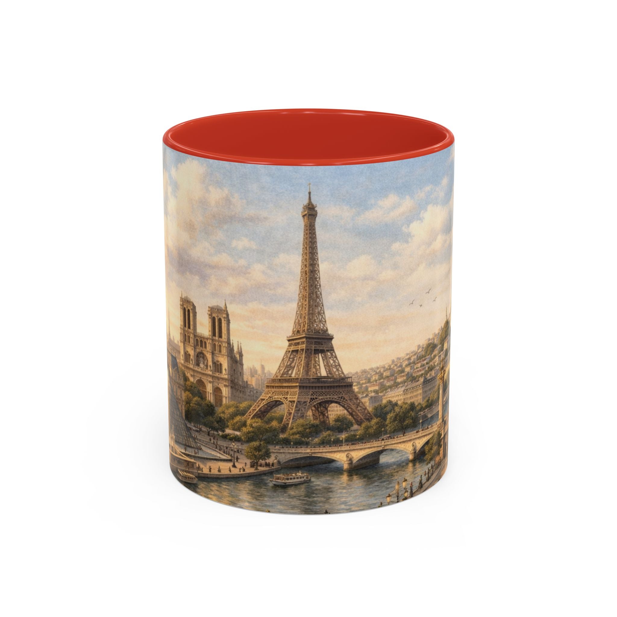 Paris Vintage Skyline Coffee Mug Eiffel Tower and Sacré‑Cœur