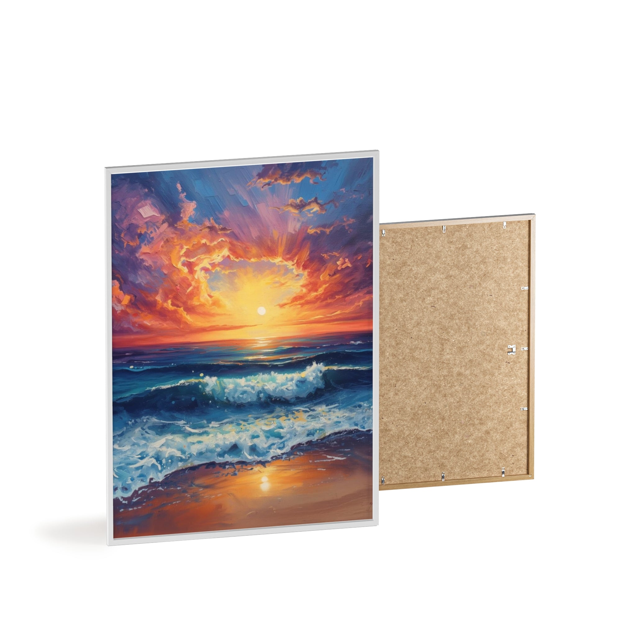 Sunset Ocean Vibrant Seascape Framed Poster