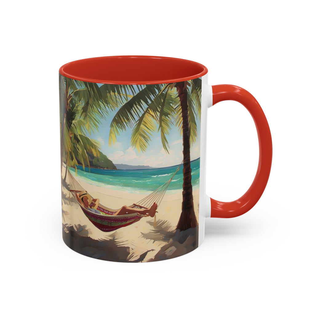 Tropical Beach Palm Trees & Hammock Coffee Mug