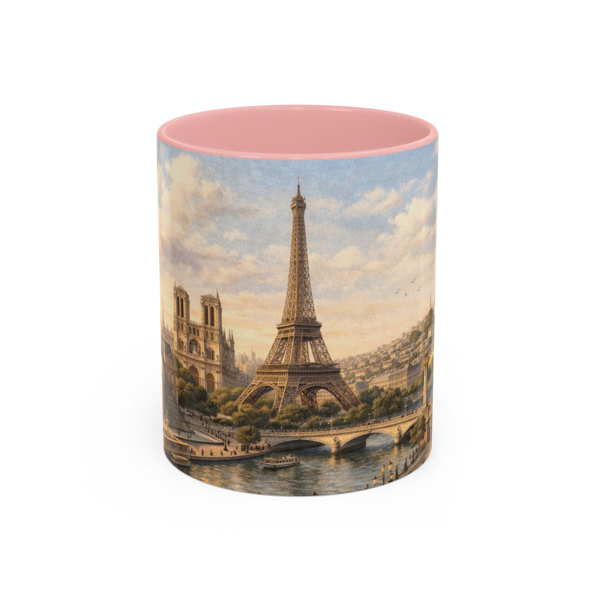 Paris Vintage Skyline Coffee Mug Eiffel Tower and Sacré‑Cœur