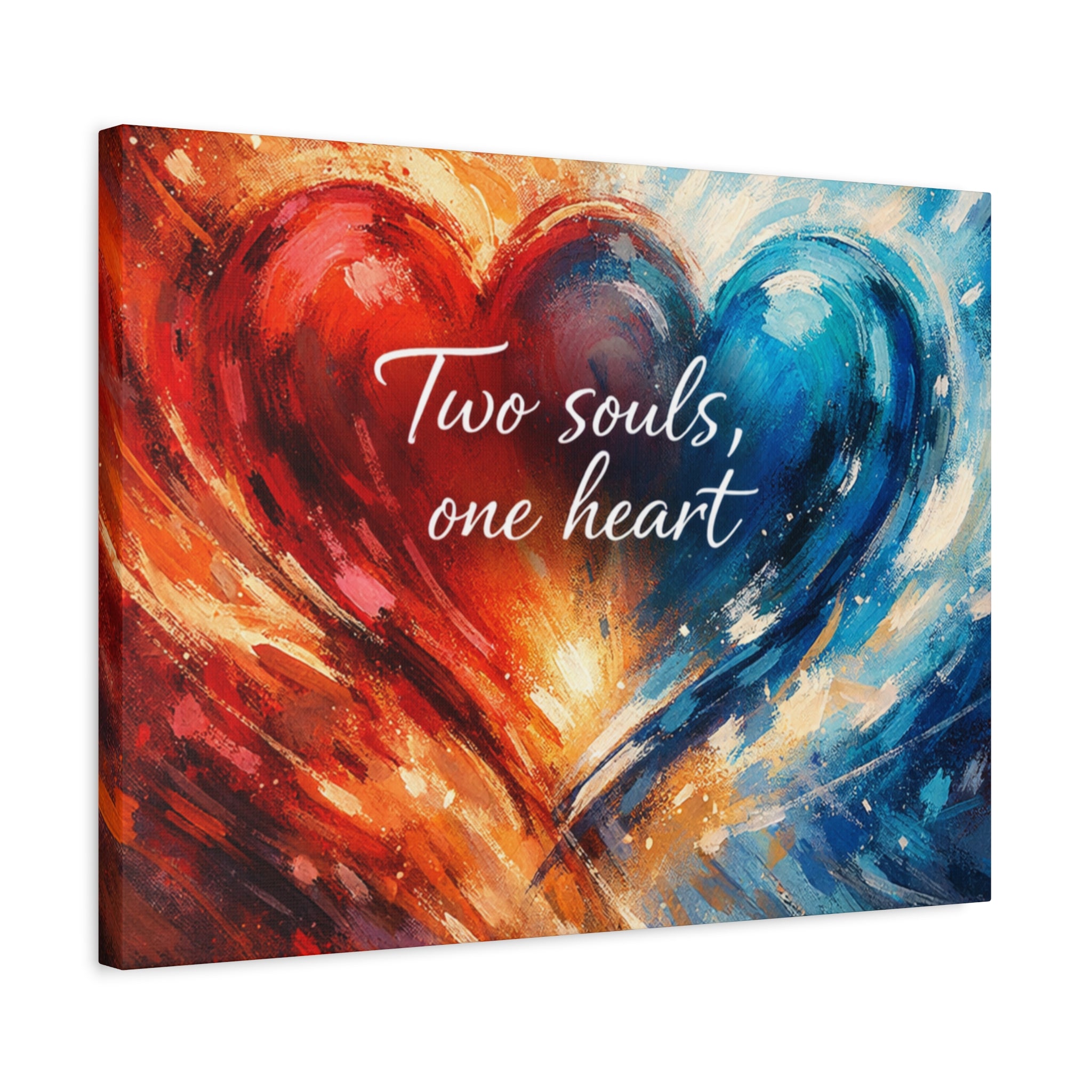 Two Souls One Heart Intertwined Heart Matte Canvas