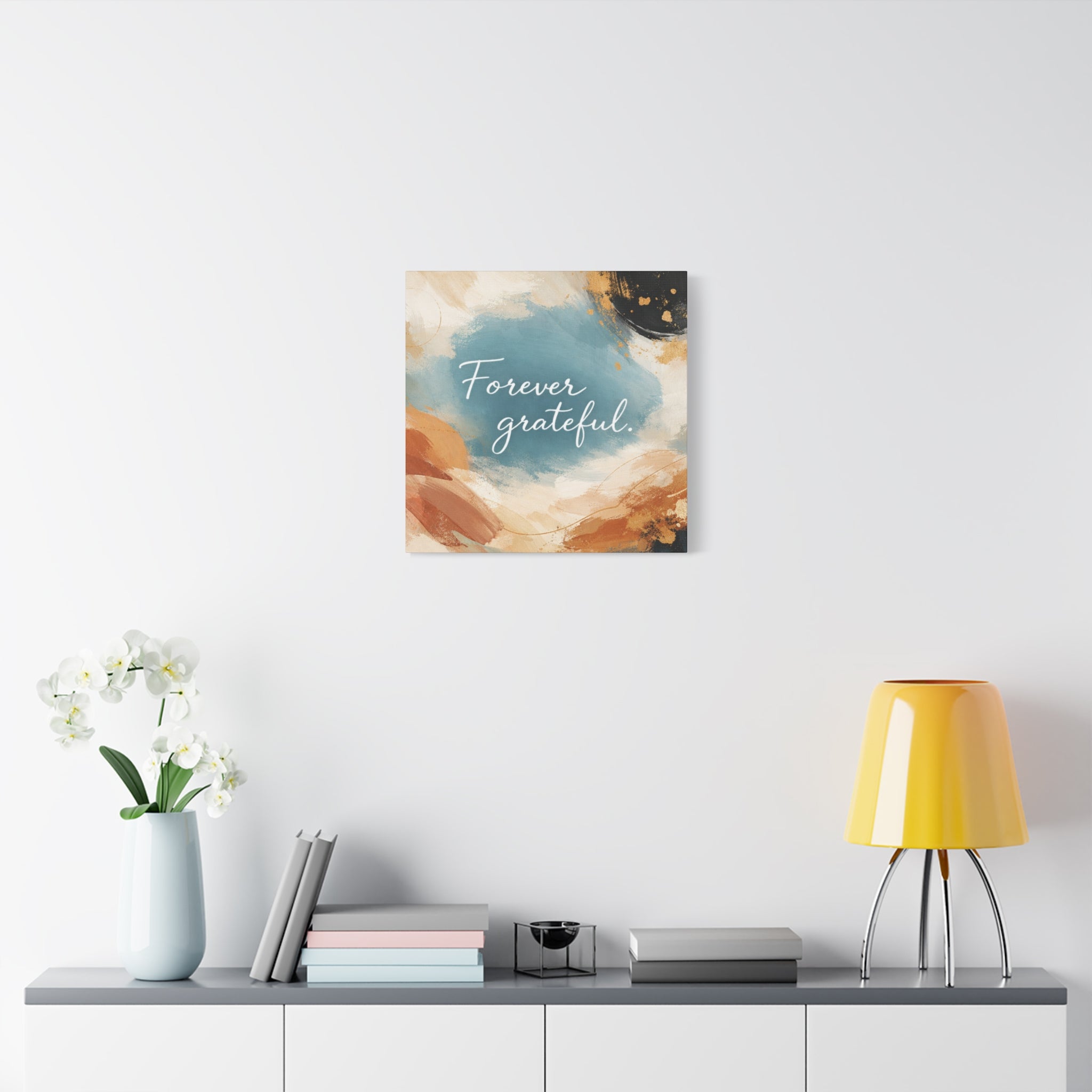 Forever Grateful Canvas Wall Art Inspirational Abstract Home Decor