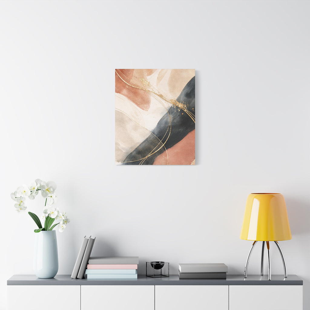 Abstract Blush & Gold Matte Canvas Print